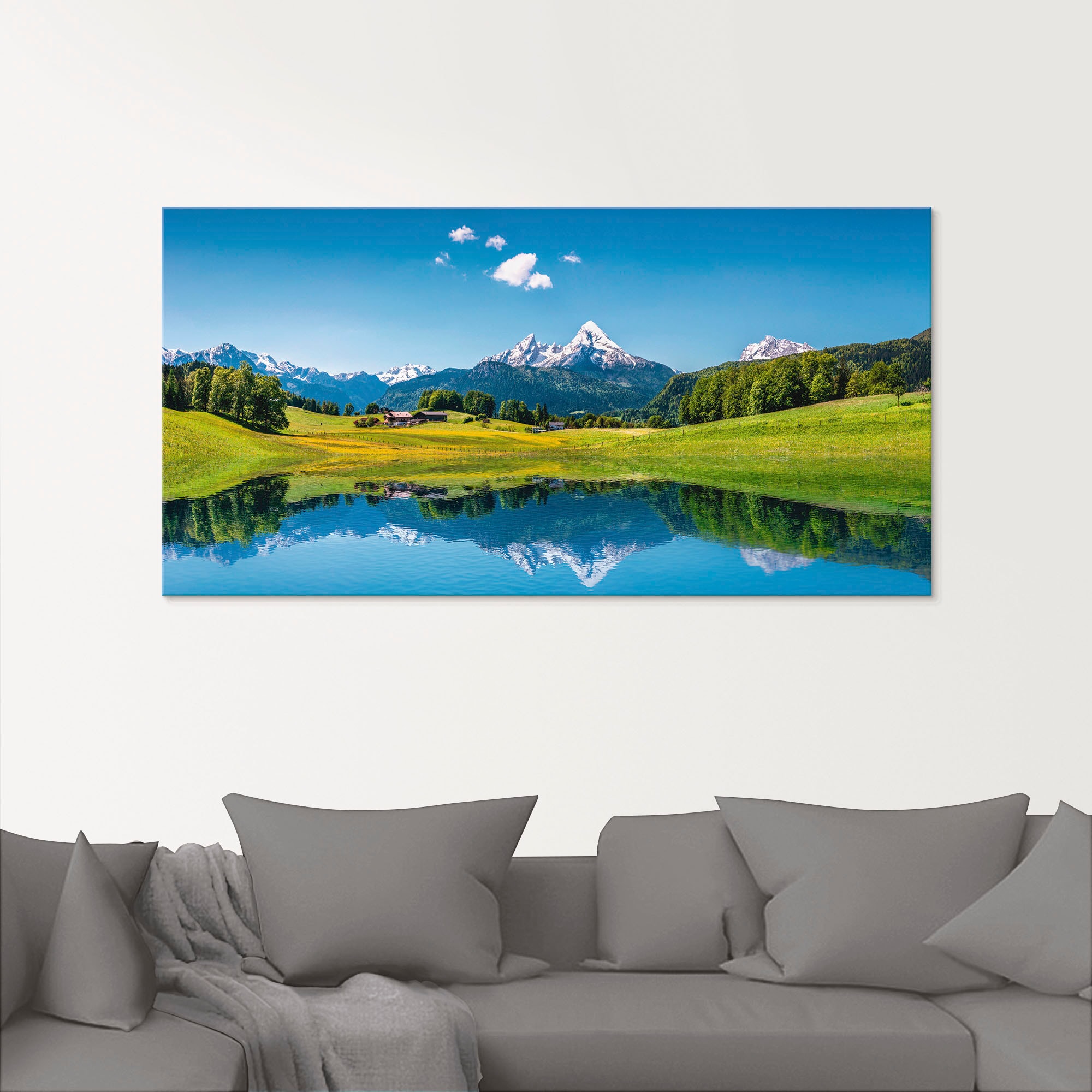 Artland Glasbild »Landschaft in den Alpen«, Berge, (1 St.), in verschiedenen Größen