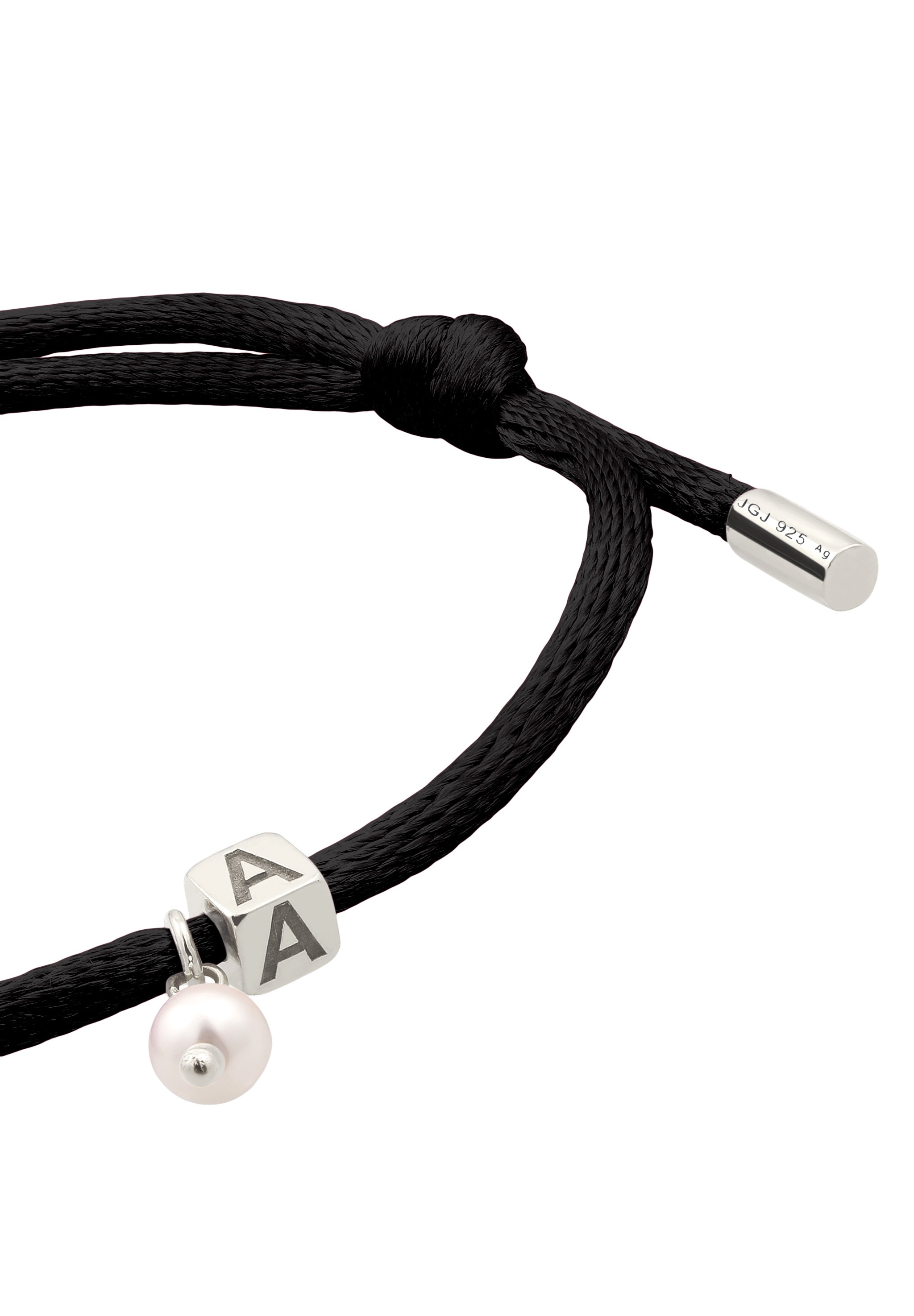 Elli Armkette »Armband Lettering Swarovski(R) Perle White 925 Sterling Silber vergoldet«