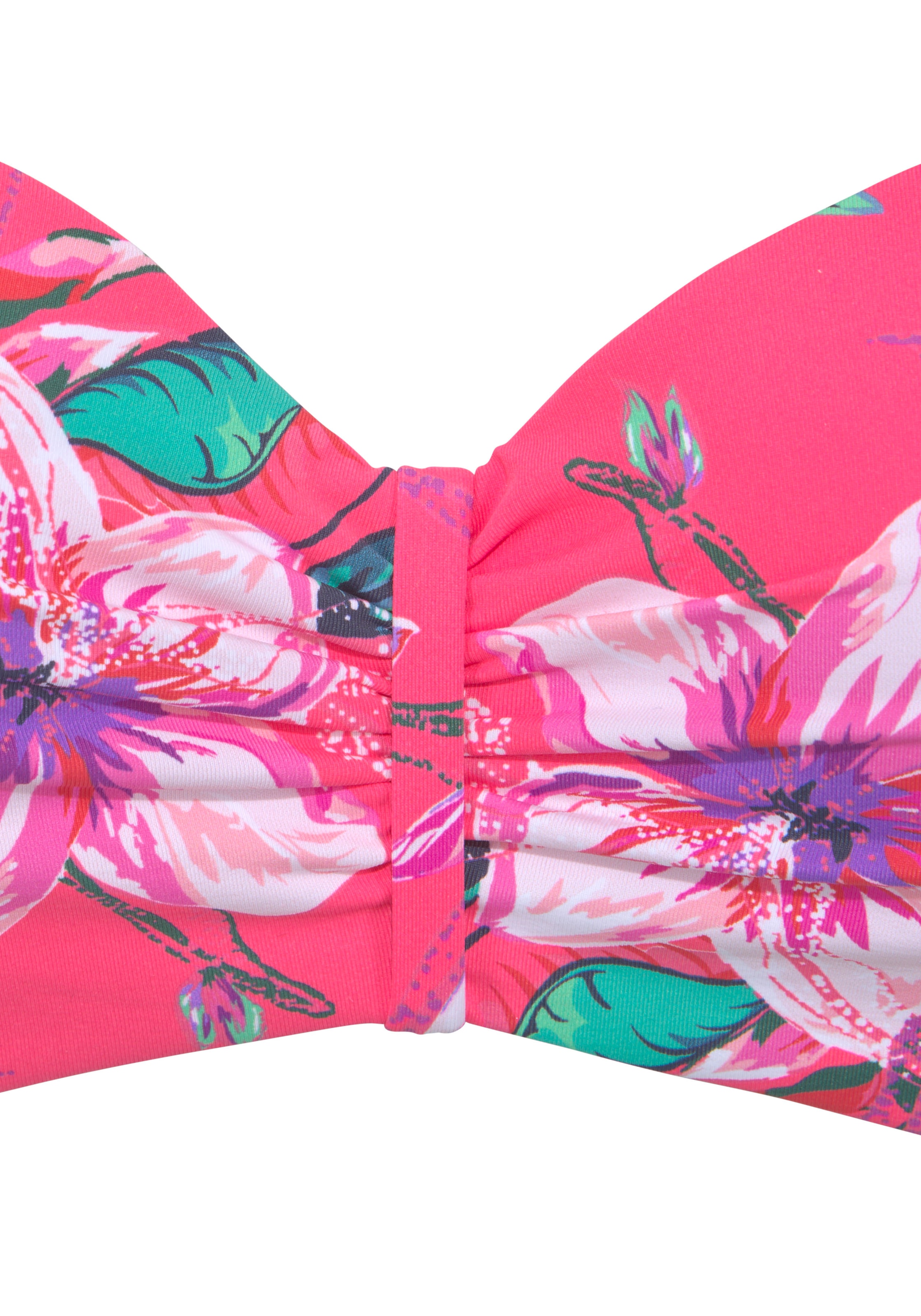 LASCANA Bügel-Bandeau-Bikini-Top »Malia«, mit tropischem Print