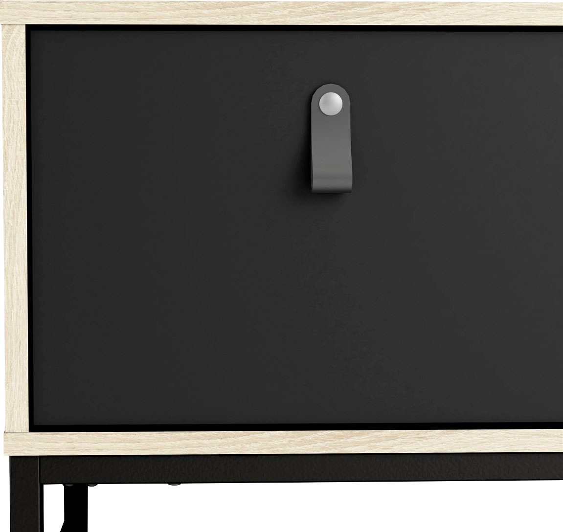 andas TV-Board »Stubbe«, TV-Kommode, Breite 117,2cm, 3 Schubkästen, 1 Ledergriff