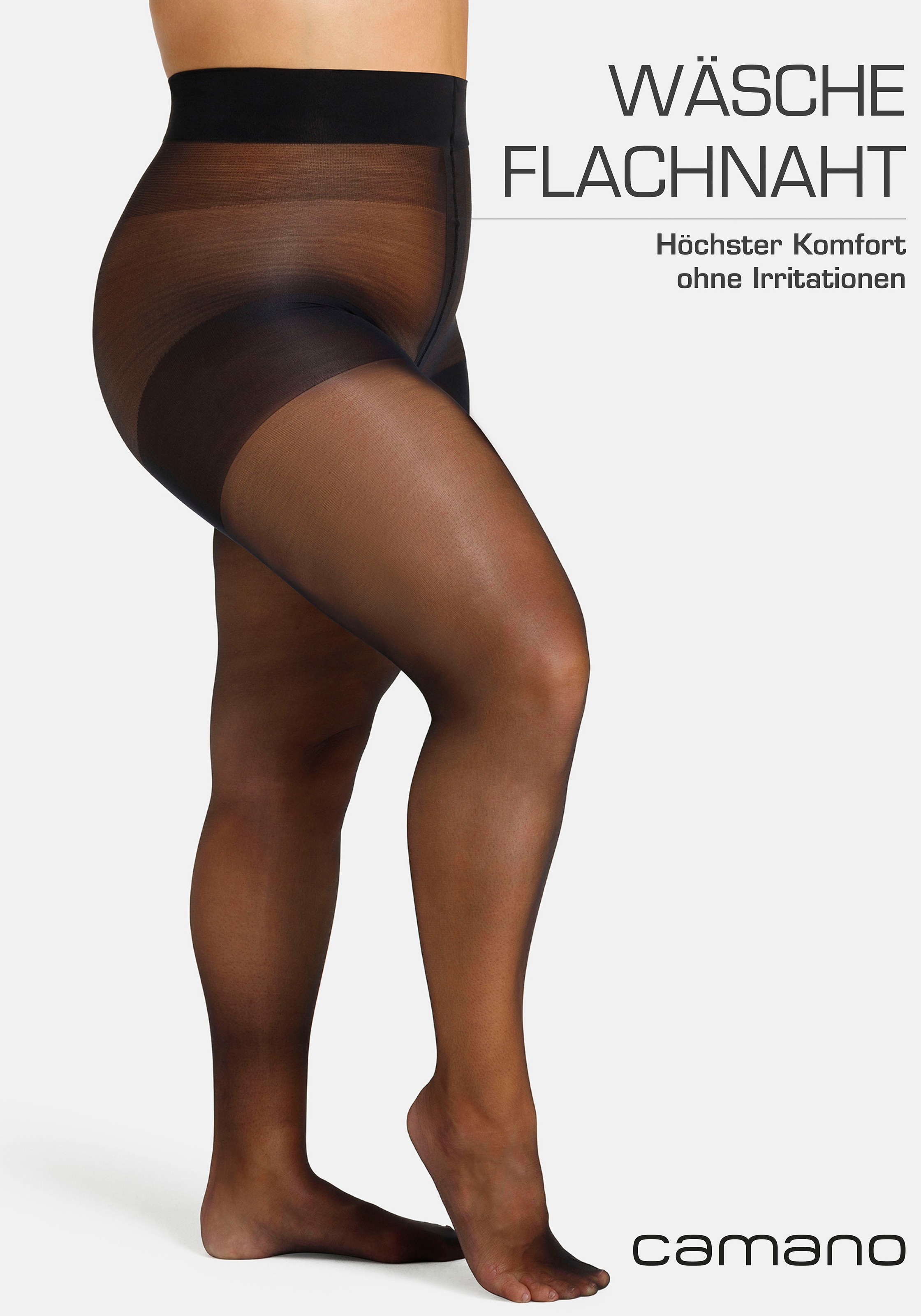 Camano Feinstrumpfhose »fine curvy«, (1 St.), mit nahtlosem Bundabschluss
