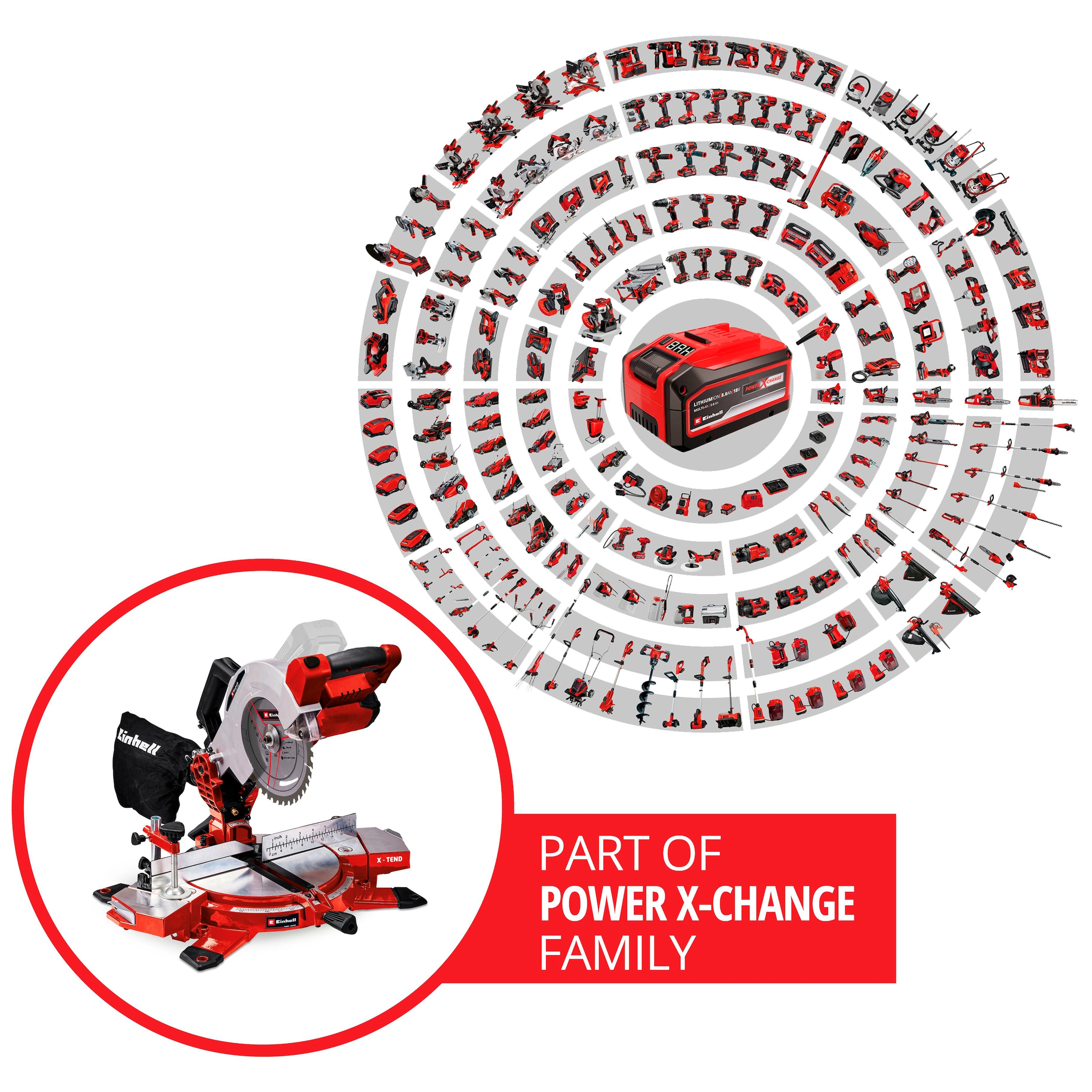 Einhell Akku-Kapp-Gehrungssäge »TE-MS 18/210 Li-Solo«, Power X-Change, 210 mm, ohne Akku und Ladegerät