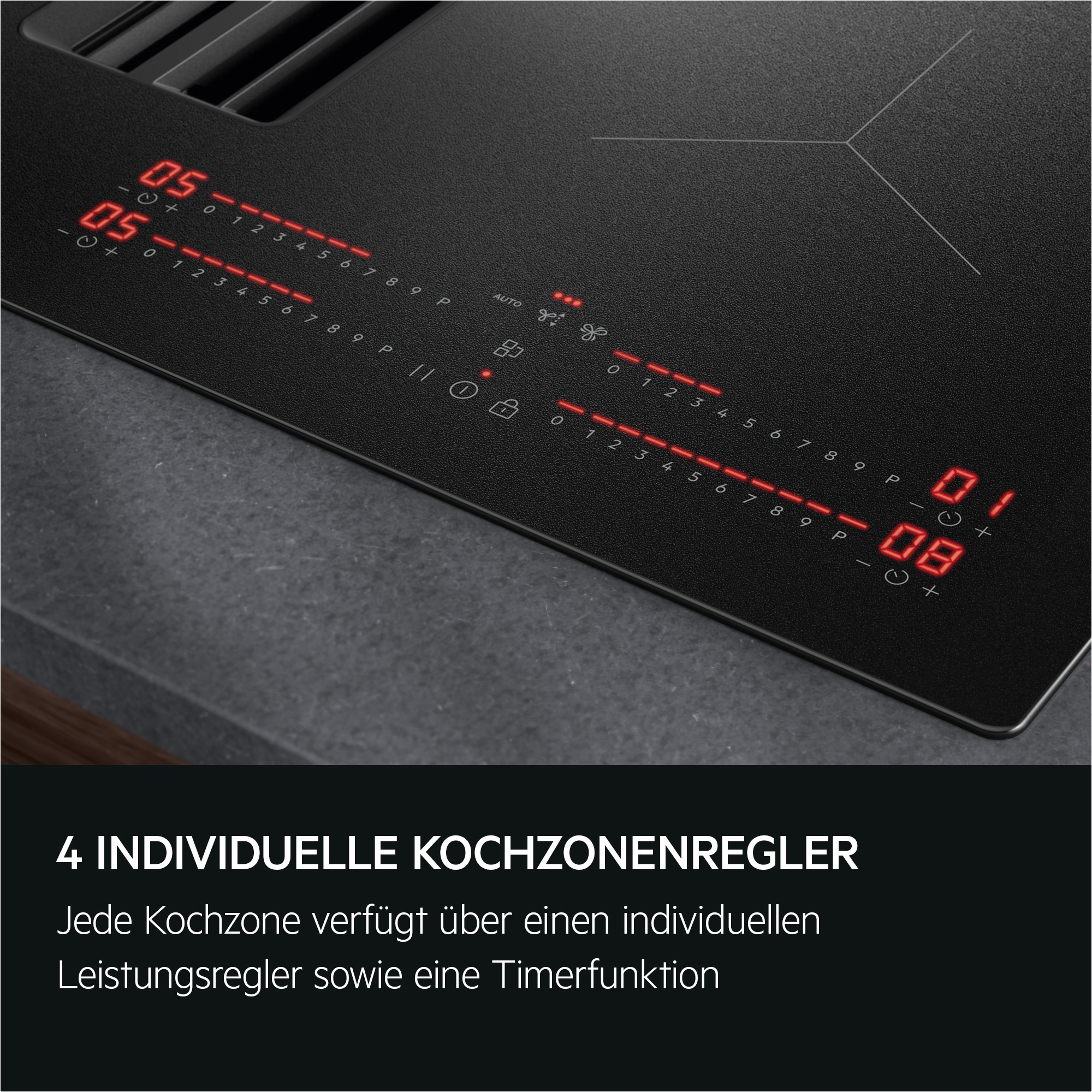 AEG Kochfeld mit Dunstabzug »TH84CB0BSZ« Bis zu 10x weniger sichtbare Kratzer – Made in Germany