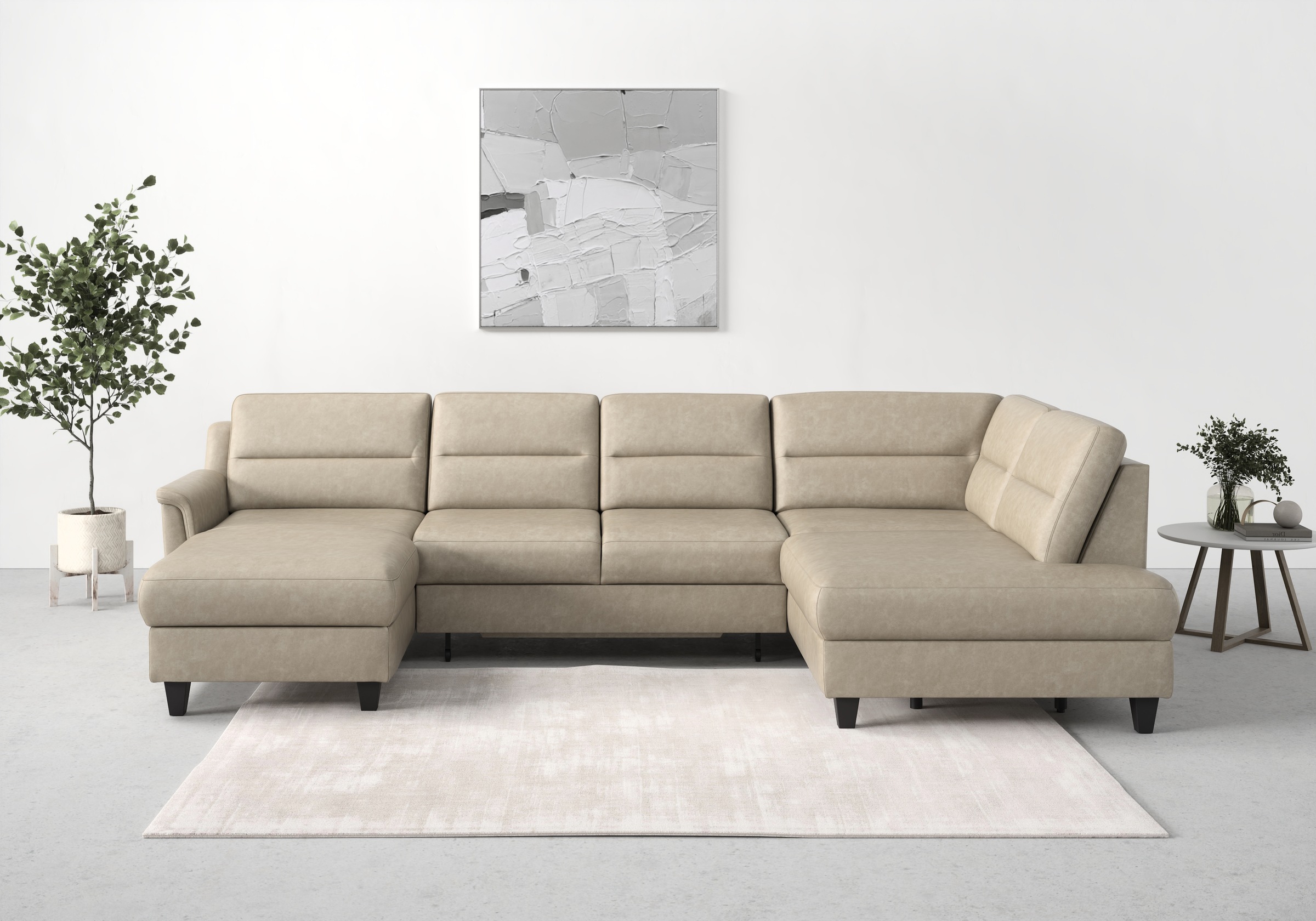 sit&more Wohnlandschaft »Farö U-Form«, inklusive Federkern, wahlweise mit Bettfunktion und Bettkasten