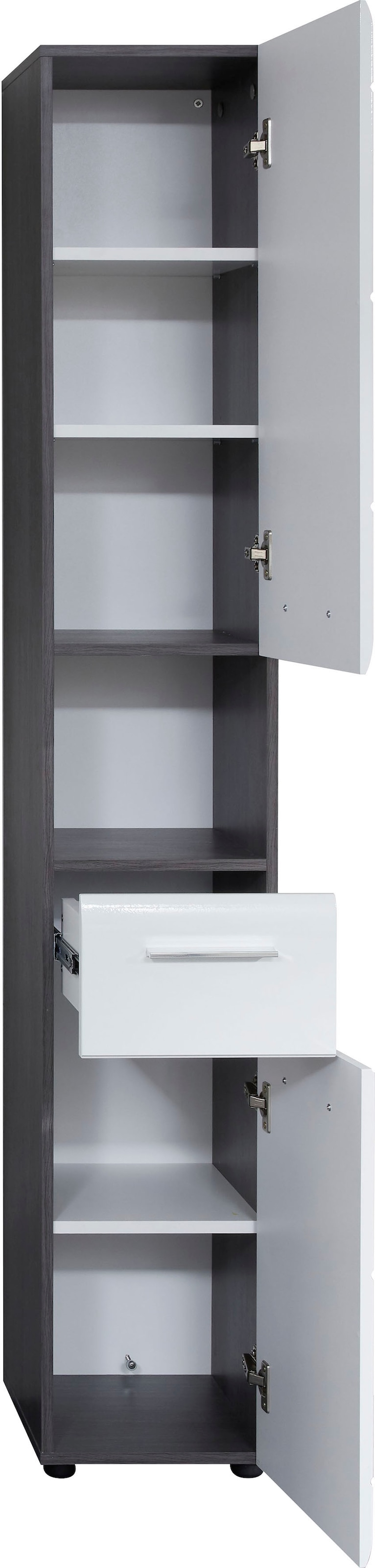 welltime Hochschrank »Sovana« Badezimmerschrank in Hochglanzoptik - (B/T/H) 30/31/182 cm