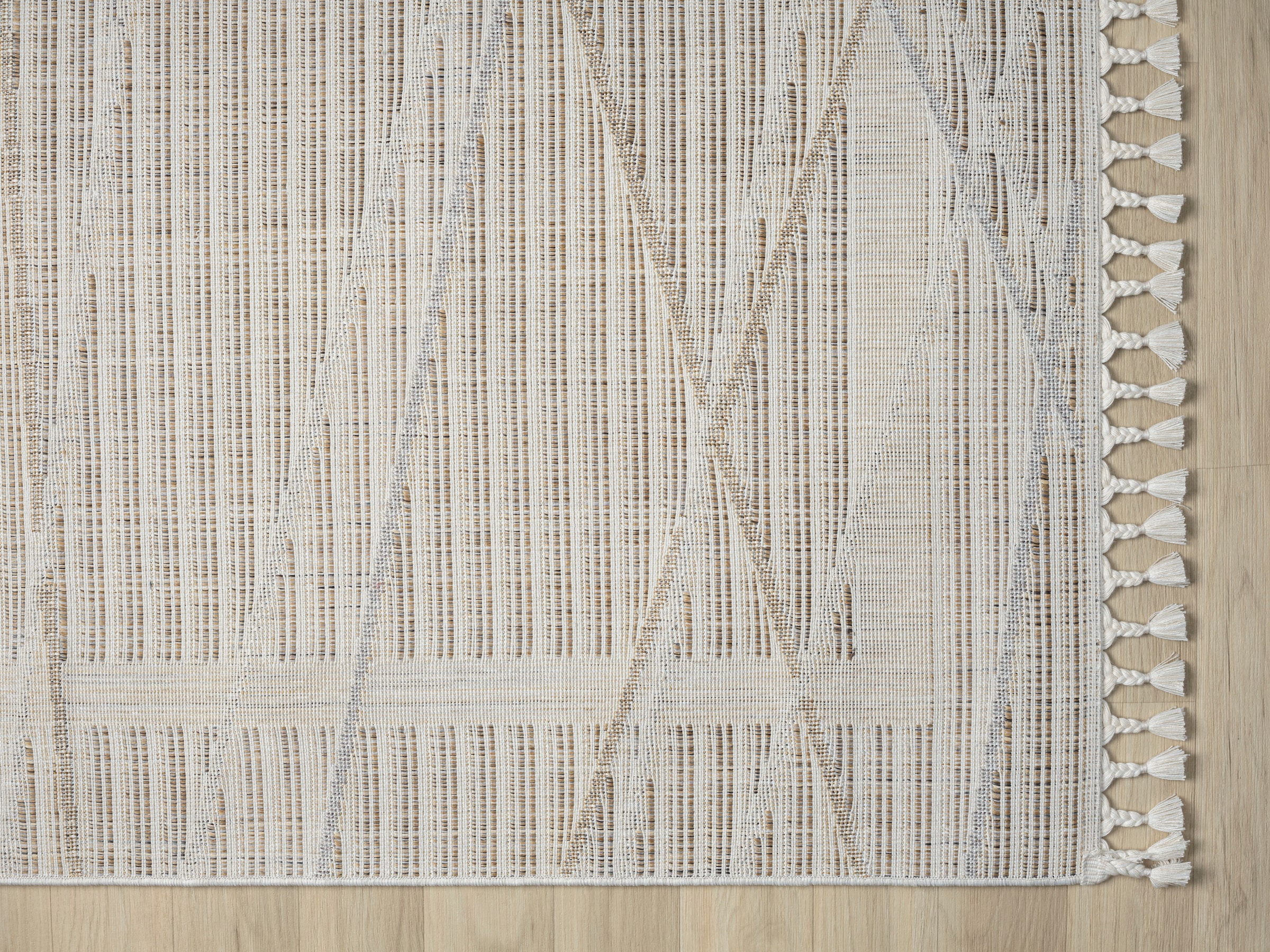 Myflair Möbel & Accessoires Teppich »Luana 1, LAGERRÄUMUNG!« rechteckig 10 mm Höhe Kurzflor, Sisal Optik, Hoch-Tief Effekt, mit Fransen, besonders weich