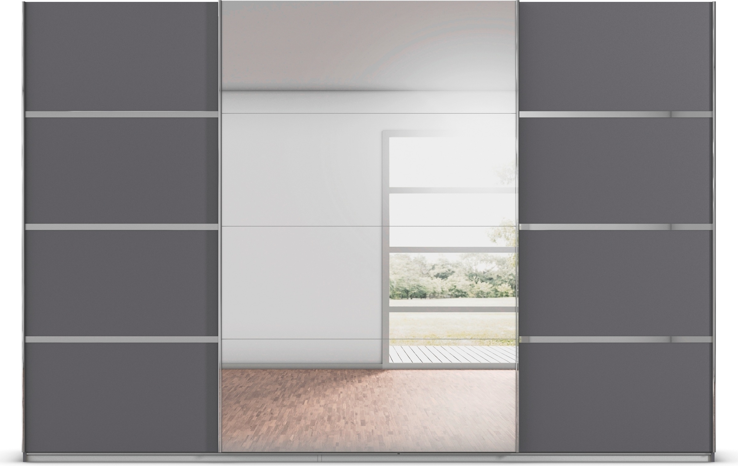 OTTO home Kleiderschrank »Mehrzweckschrank Aktenschrank Möbel Mietswohnung Schlafzimmer AVOLA« 3 verschiedene Ausstattungen BASIC/CLASSIC/PREMIUM (inkl. SOFT-CLOSE),  mit eleganten Zierleisten in Chrom, Schwarz oder Weiß MADE IN GERMANY