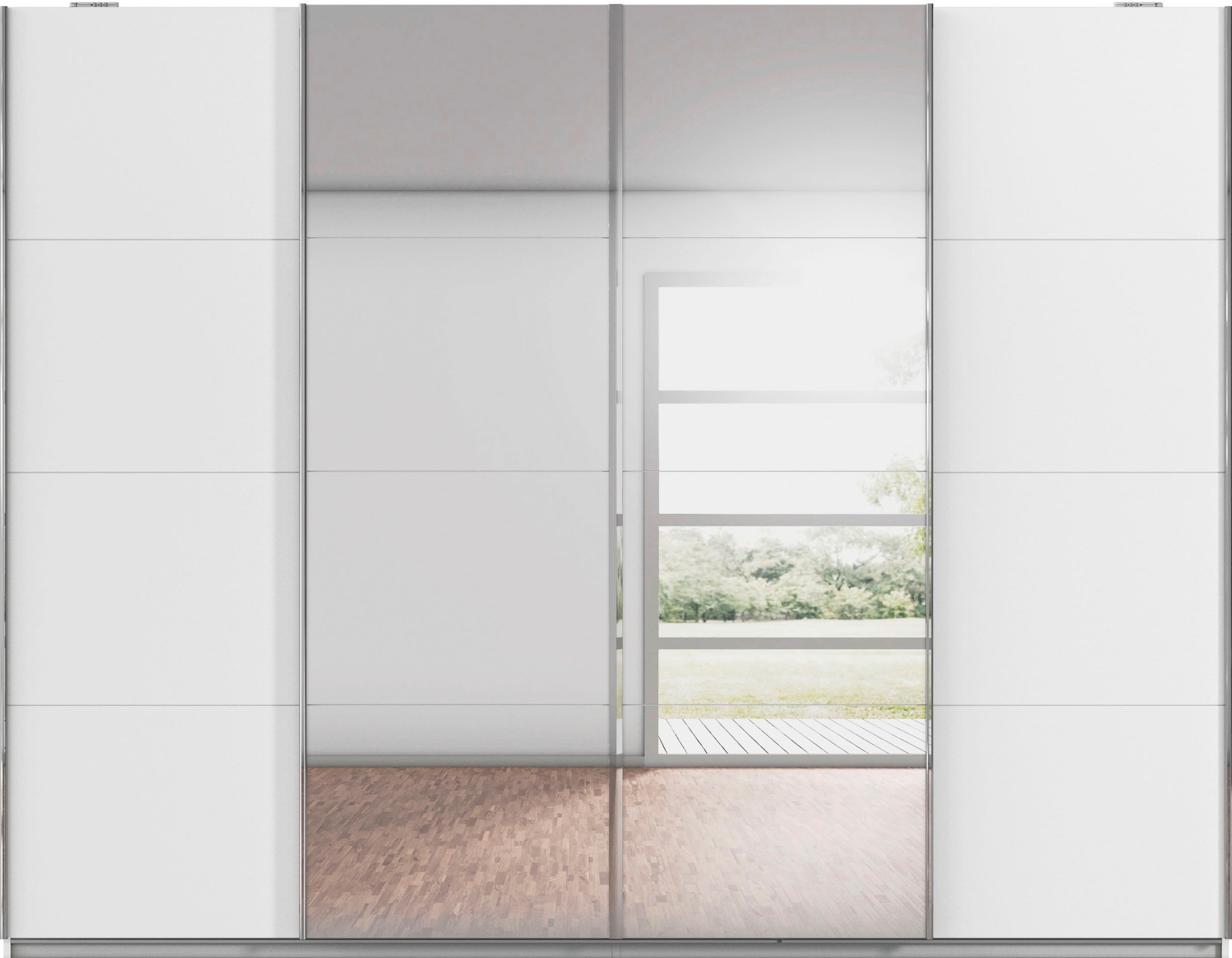 rauch Schwebetürenschrank »Kleiderschrank Schrank Garderobe Wäscheschrank Ankleide SYNCRONO« Breiten 271/316/361 cm Höhen 211/230 cm,  mit Synchronöffnung