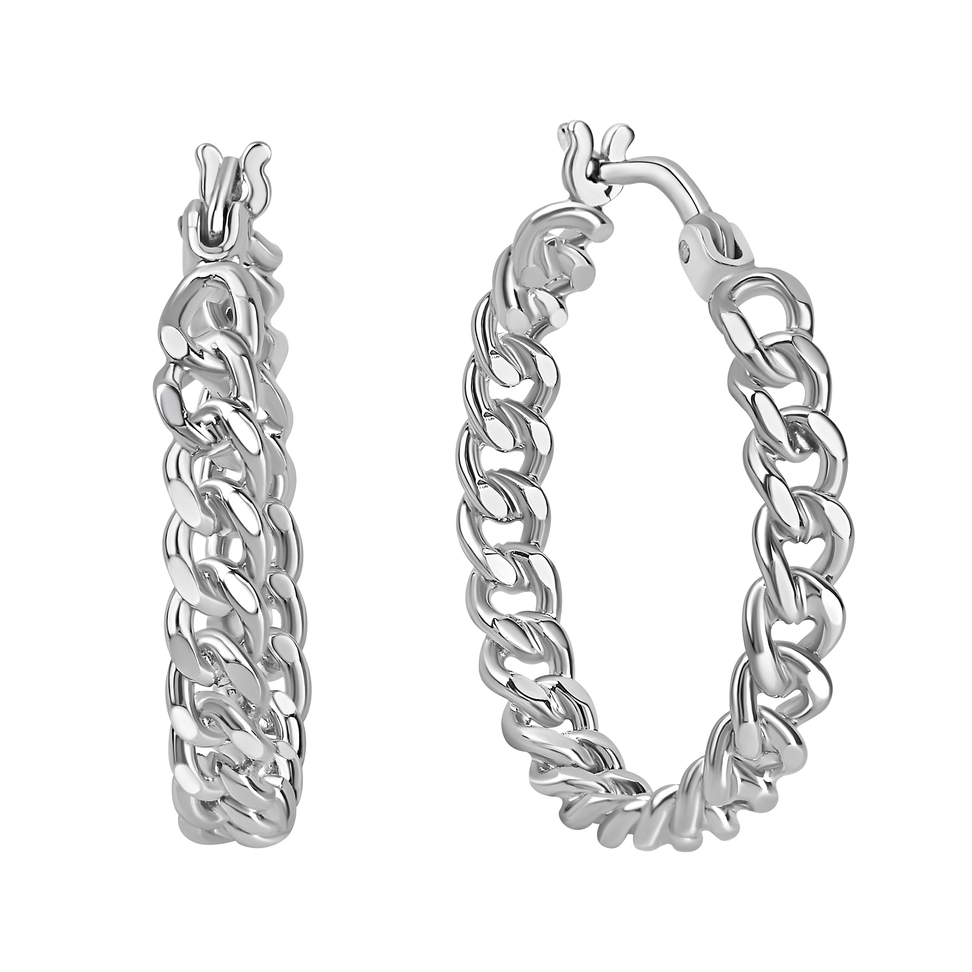 Firetti Paar Creolen »Schmuck Geschenk Silber 925 Ohrschmuck Ohrringe Panzerkettengliederung«