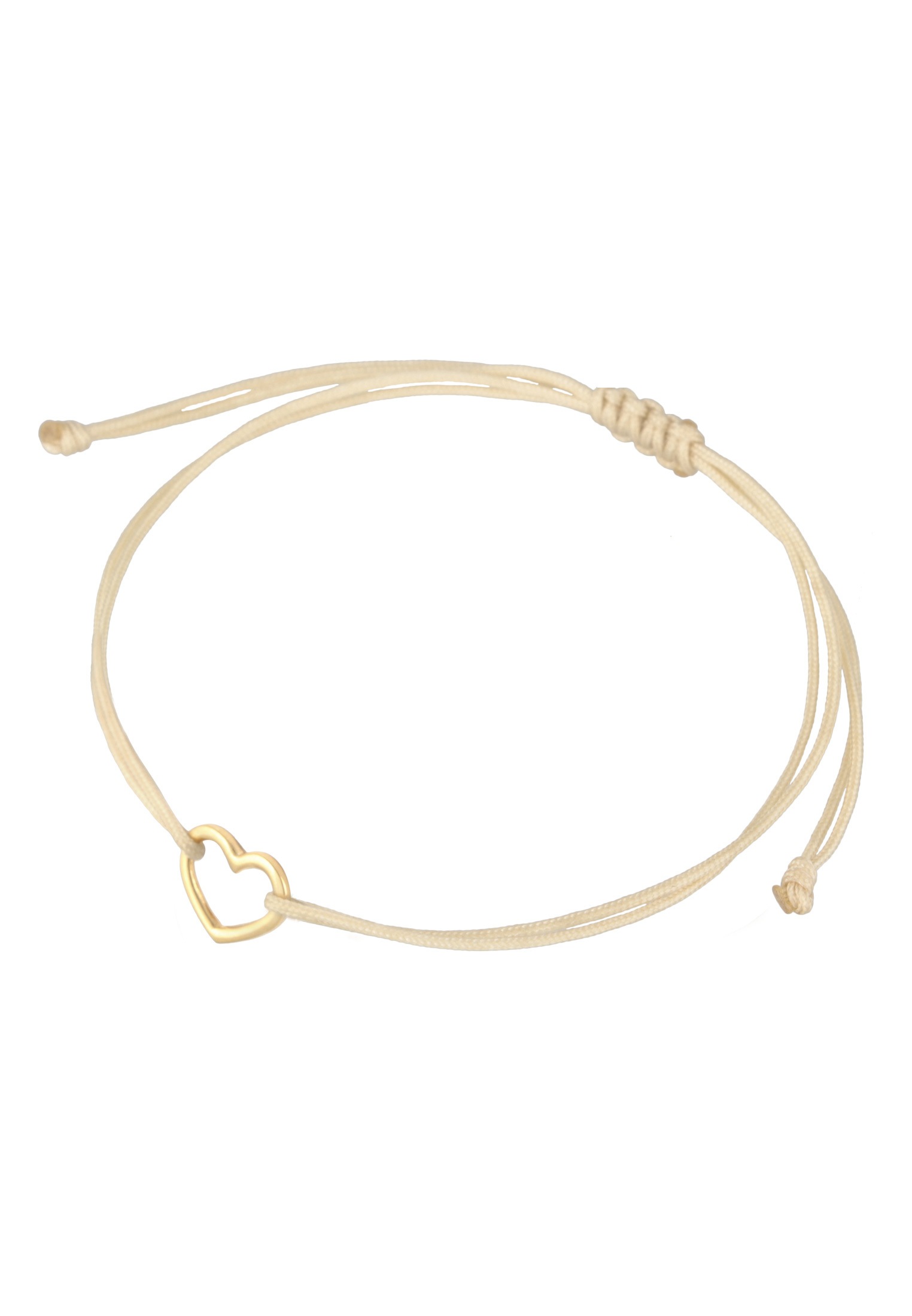 Elli Armkette »Armband Herz Textilarmband 925 Silber vergoldet«