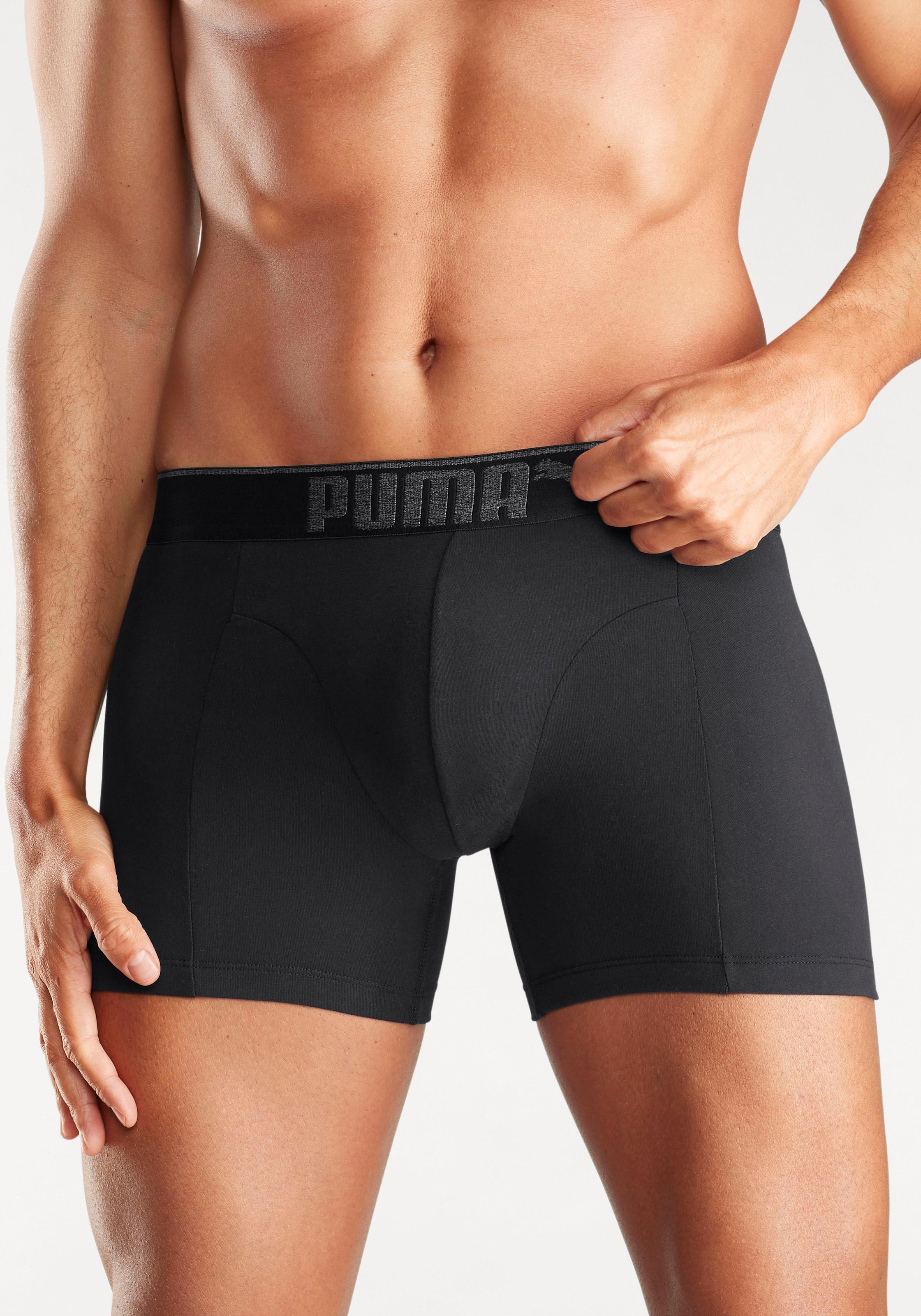 PUMA Boxershorts »Lifestyle Sueded Cotton Boxer 3P«, (Packung, 3er-Pack), mit minimalistischem Design