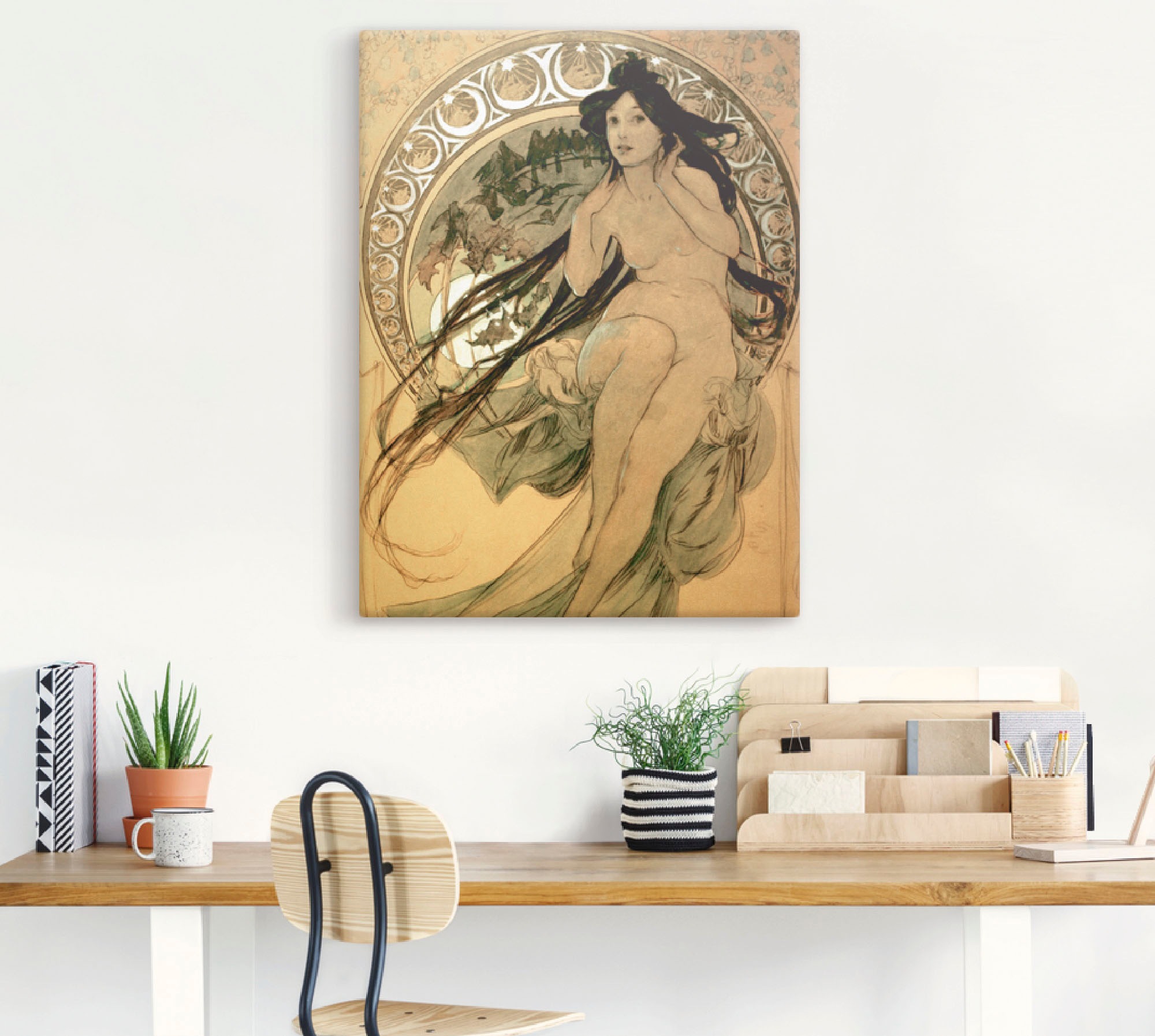 Artland Wandbild »Die Musik, 1898«, Frau, (1 St.), in vielen Größen & Produktarten -Leinwandbild, Poster, Wandaufkleber / Wandtattoo auch für Badezimmer geeignet