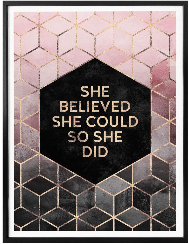 Wall-Art Poster »She Believed«, Schriftzug, (1 St.)