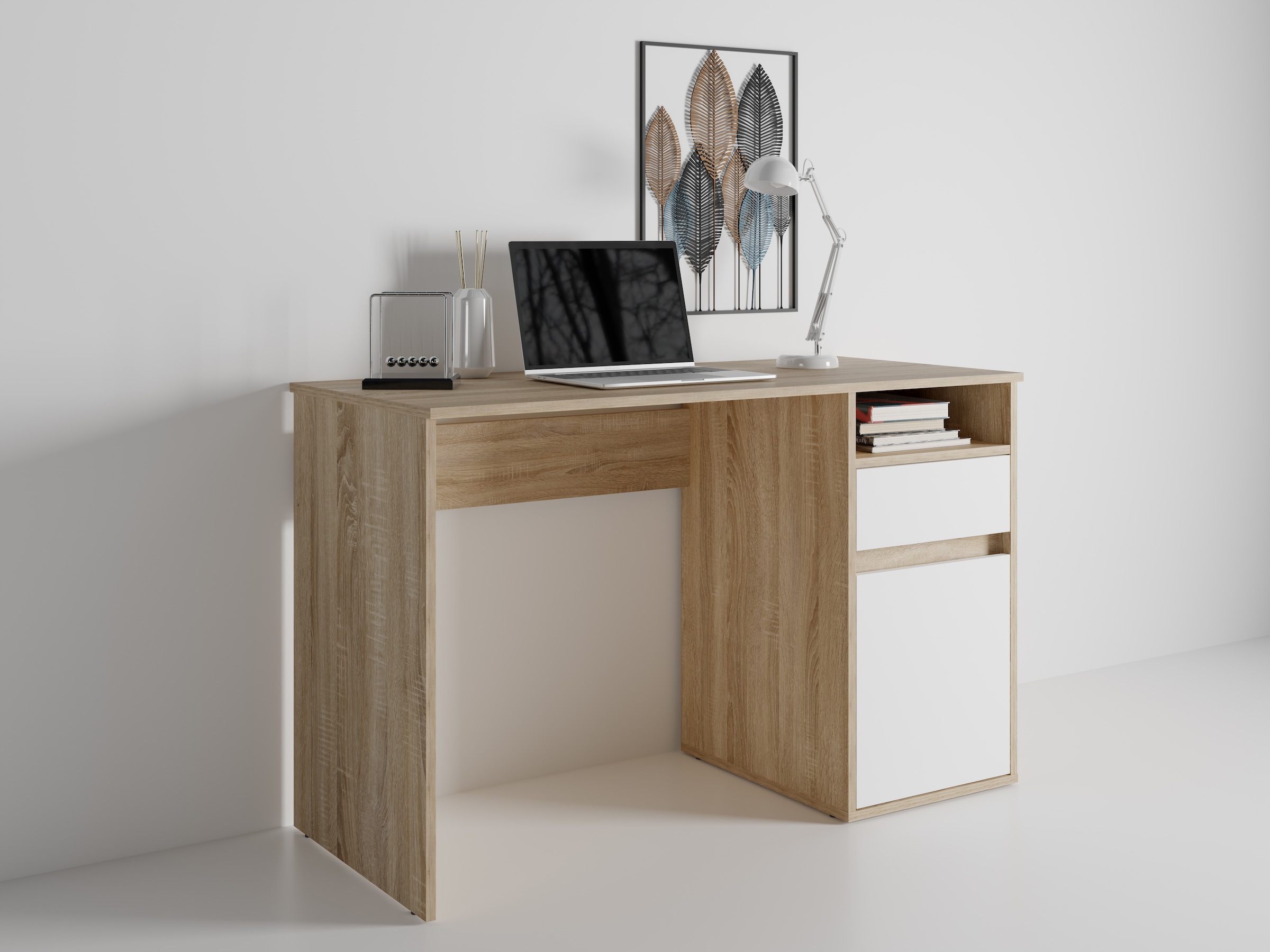 Home affaire Schreibtisch »Tinsley«, mit Schublade, und Tür, Breite 120 x53 cm