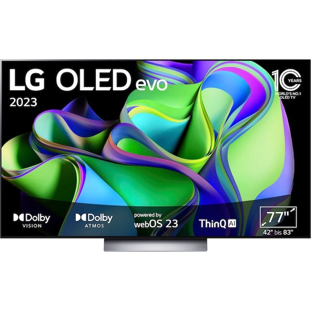 LG OLED-Fernseher »OLED77C37LA«, 195 cm/77 Zoll, 4K Ultra HD, Smart-TV,  OLED evo, bis zu 120 Hz, α9 Gen6 4K AI-Prozessor, Twin Triple Tuner jetzt  bestellen bei OTTO