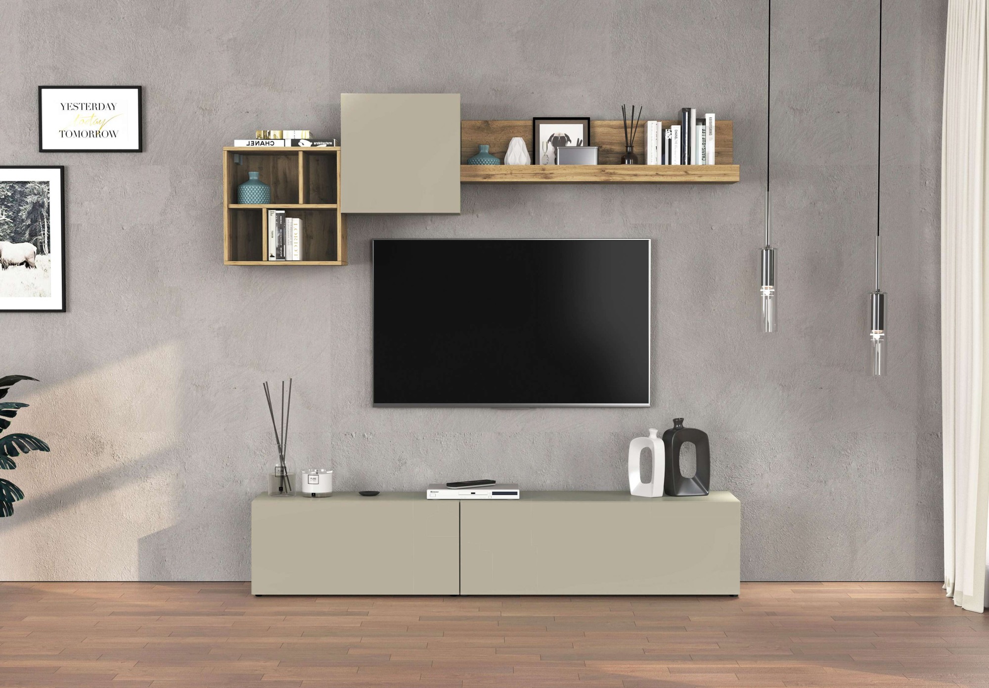 OTTO home TV-Wand »Chronos TV-Set, Wohnwand – Elemente frei platzierbar, Made in Italy« Set, 5-er set, 5 Stk. tlg.