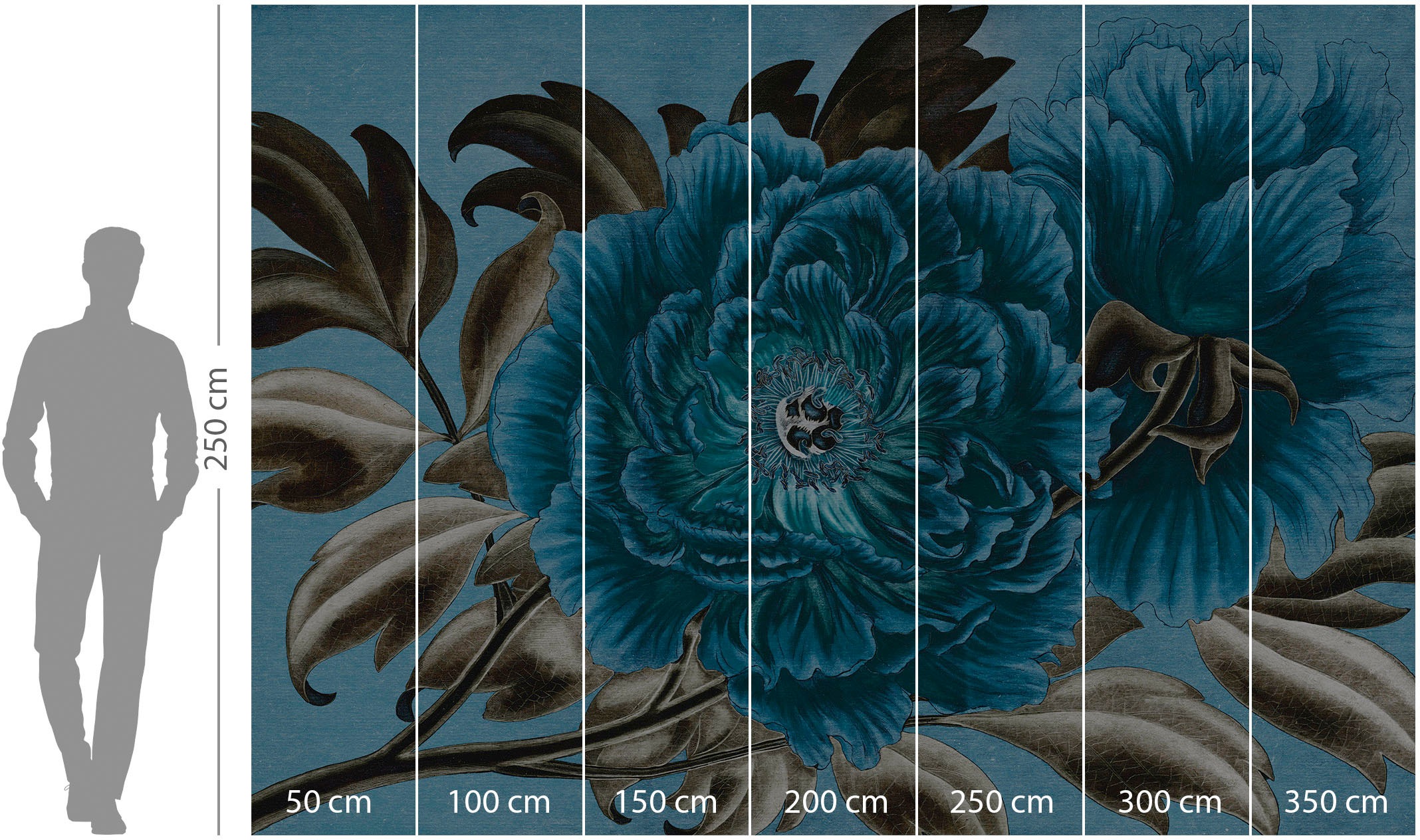 Komar Vliestapete »Digitaldruck Vlies - Royal Peony - Größe 350 x 250 cm«, bedruckt, Wohnzimmer, Schlafzimmer