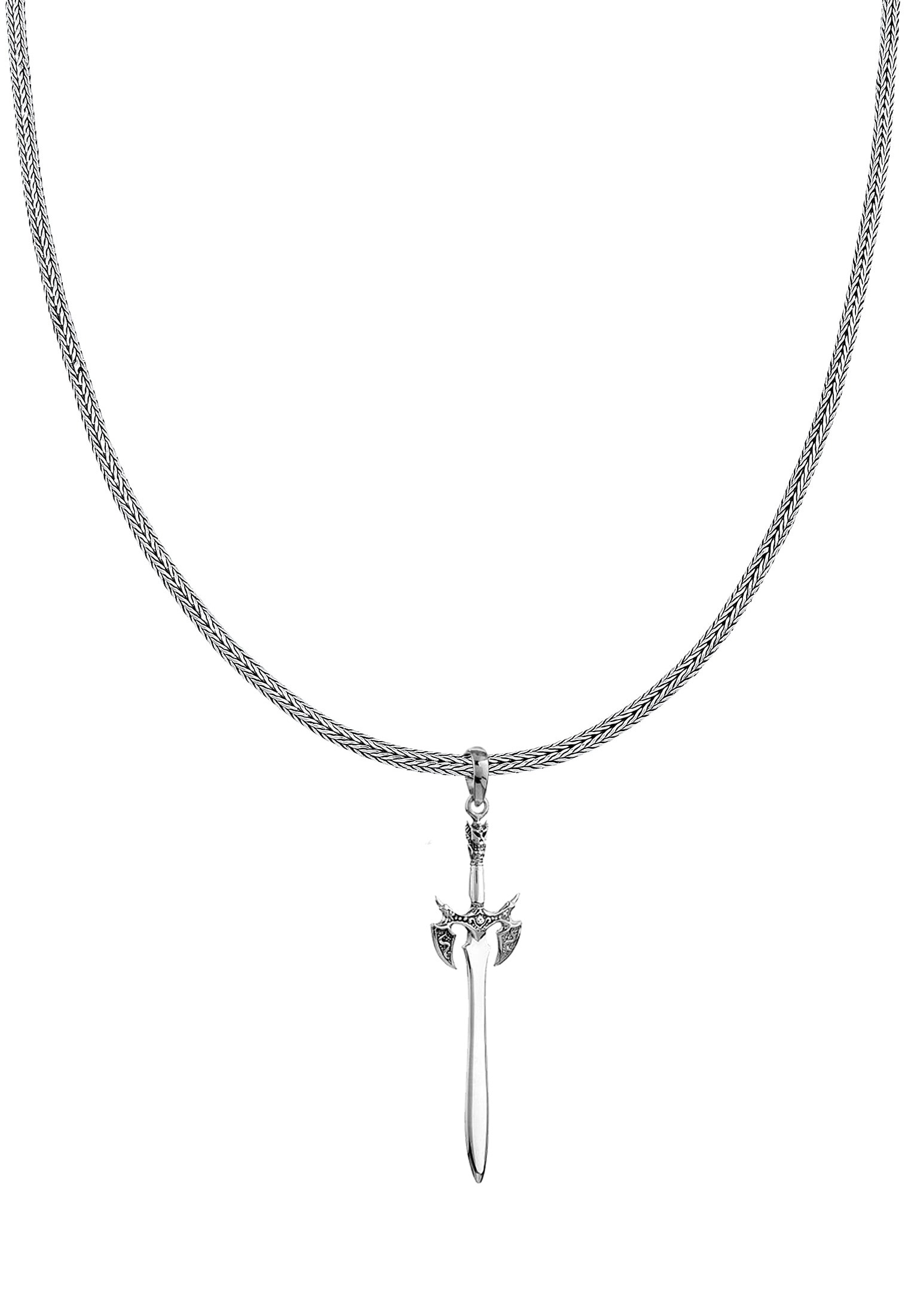 Kuzzoi Kette mit Anhänger »Halskette Herren Schlangenkette Schwert Massiv 925 Silber«