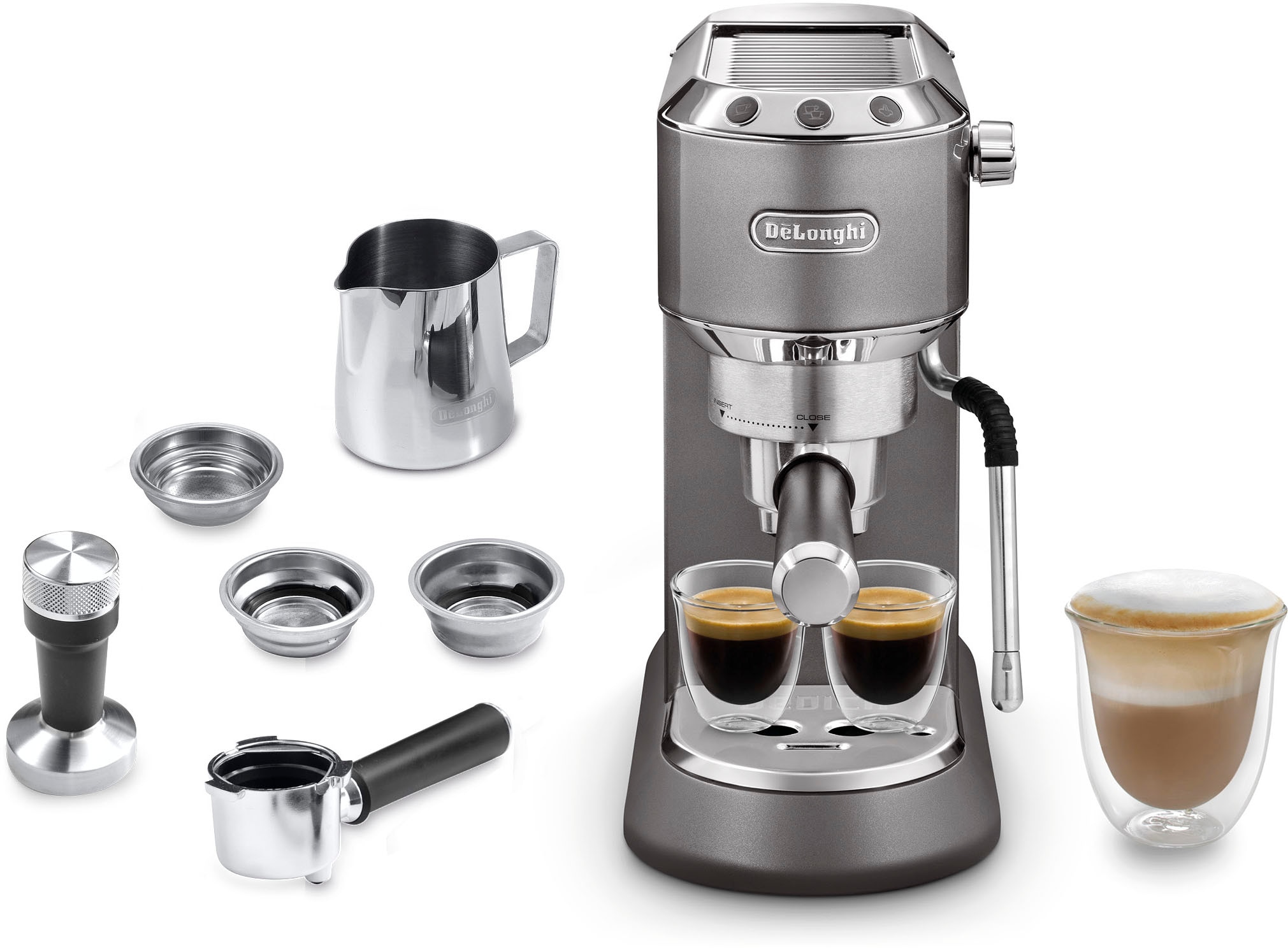 De'Longhi Espressomaschine »Dedica Arte EC885.GY«, Siebträger, Farbe: grau