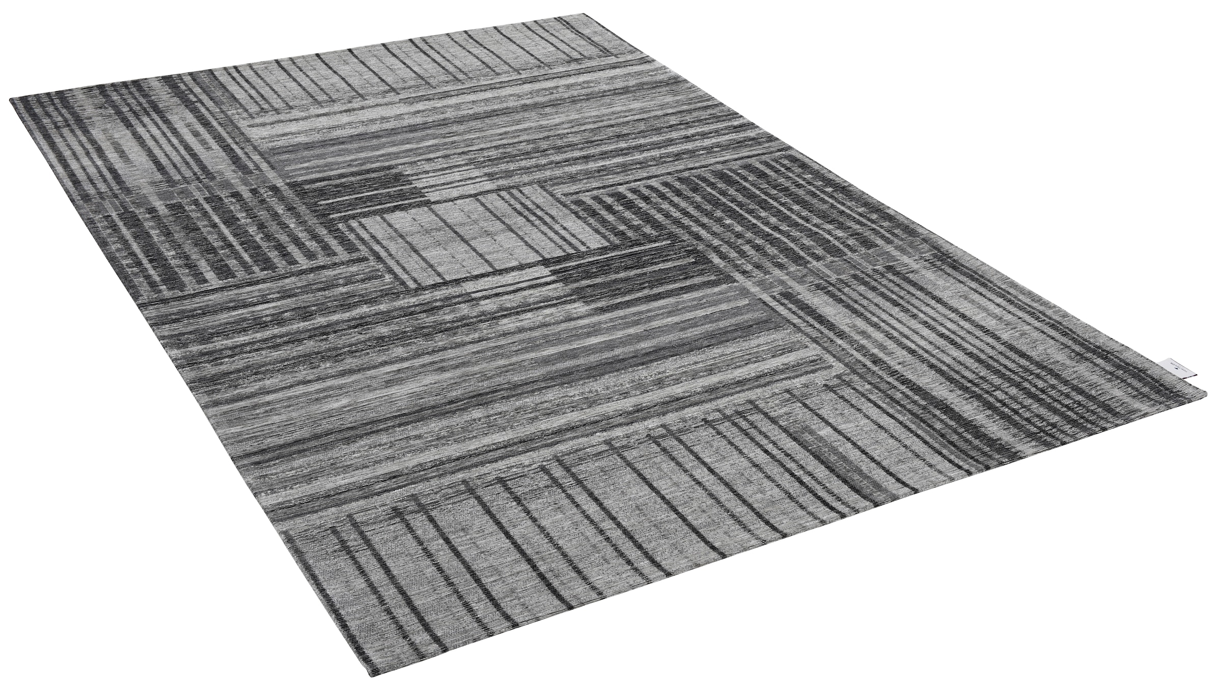 TOM TAILOR HOME Teppich »Stripy Pat«, rechteckig, 5 mm Höhe, Flachgewebe, modernes Patchworkdesign, gestreift, Chenille, Wohnzimmer