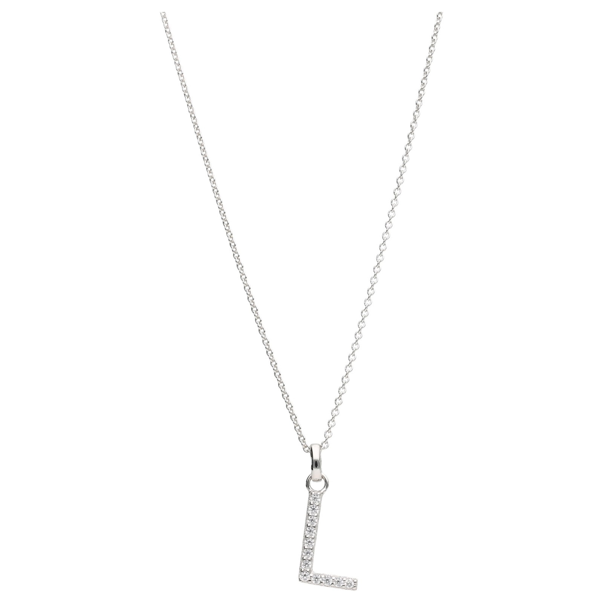 Smart Jewel Kette mit Anhänger »Kette Buchstabe L mit Zirkonia Steine, Silber 925«