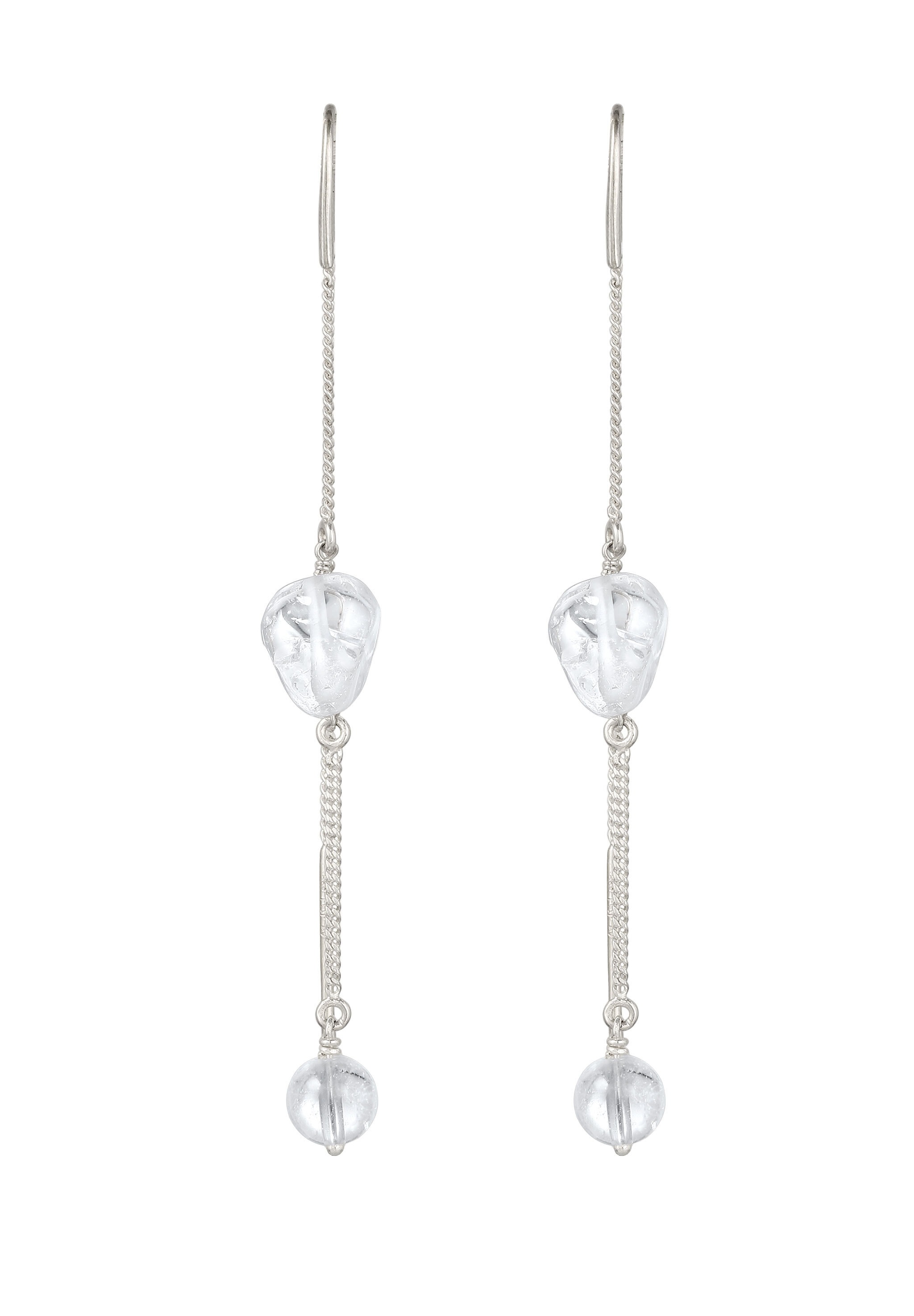 Elli Paar Ohrhänger »Ohrringe Ohrhänger Rock Crystal Transparent 925 Sterling Silber«