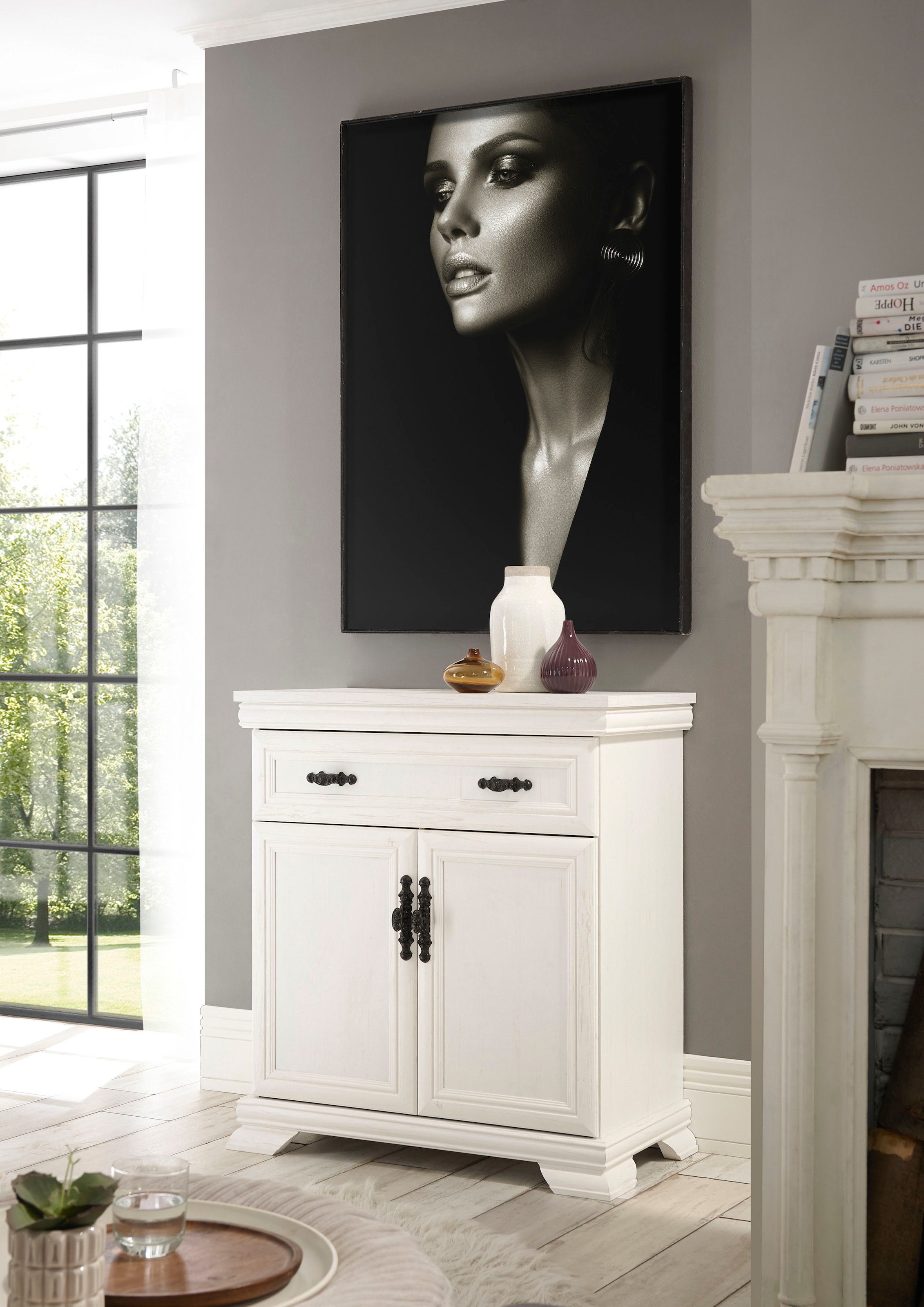 Home Affaire Kommode »Royal« Breite ca. 88 cm in weiß, Größe B/H/T: 88 cm x 96 cm x 46 cm