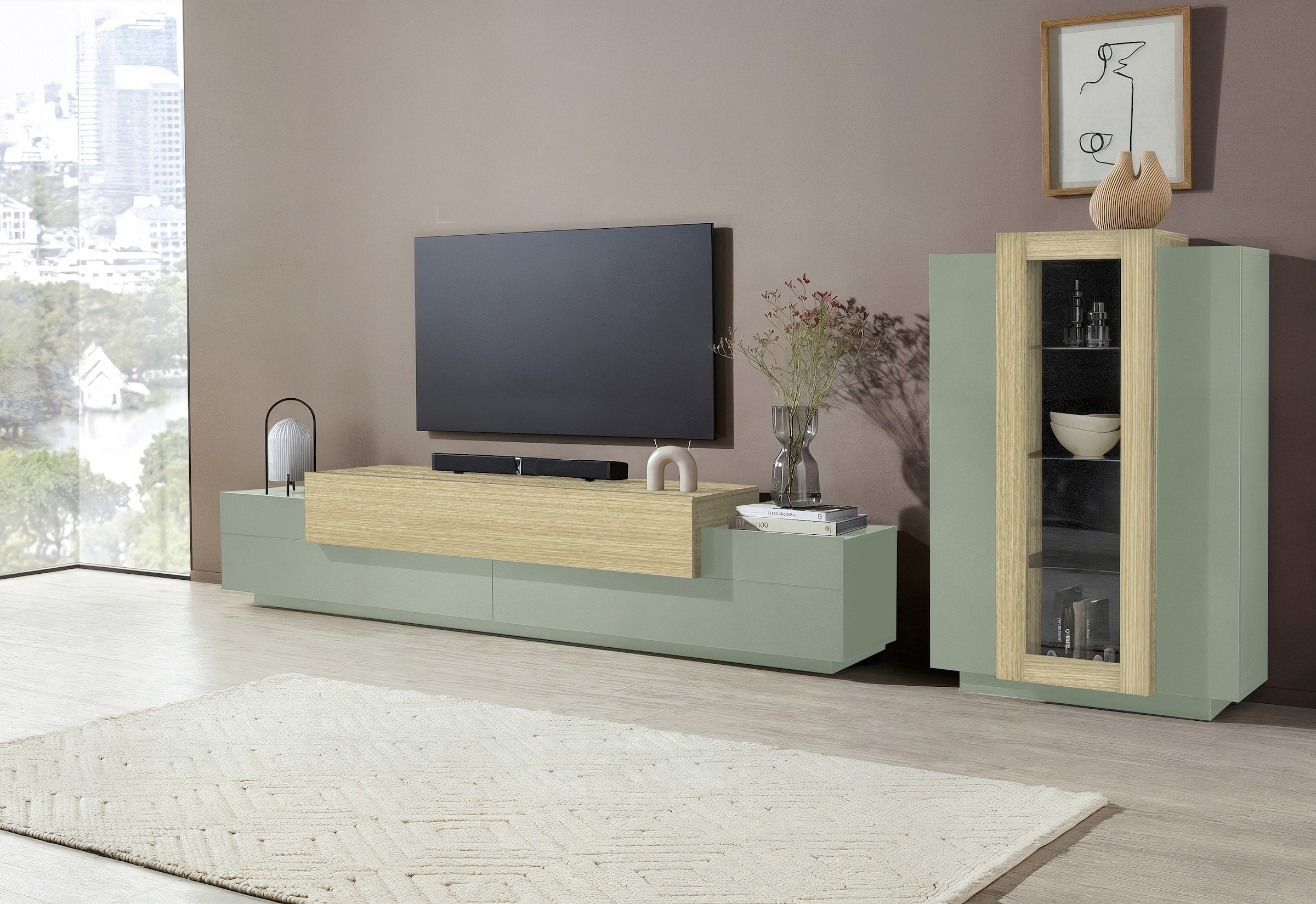 INOSIGN Wohnwand »Coro, Anbauwand, Medienwand« Set, 2 Stk. tlg.