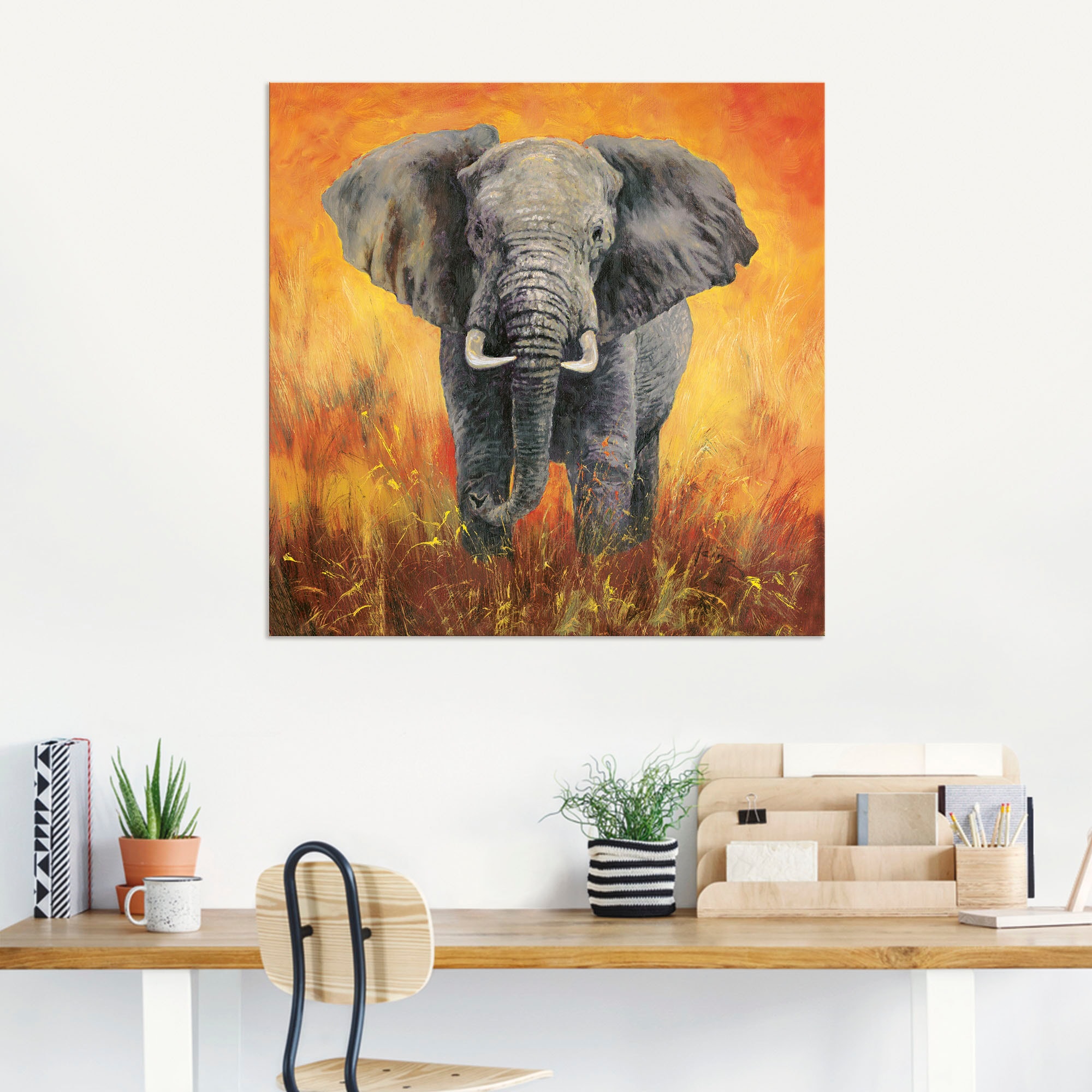 Artland Wandbild »Porträt Elefant«, Elefanten Bilder, (1 St.), als Alubild, Outdoorbild, Leinwandbild in verschied. Größen