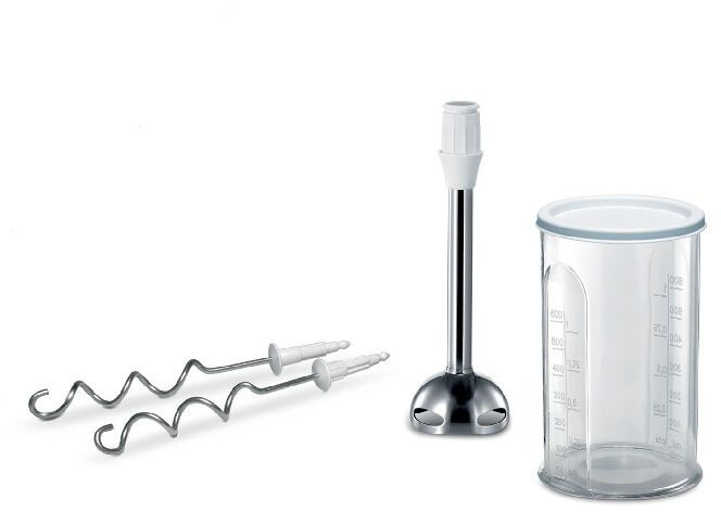 BOSCH Handmixer »ErgoMixx MFQ36470, Edelst. Rührbesen/Knethaken, Mixfuß, 5 Stufen, weiß«, 450 W, Turbotaste, Mixbecher, ergon. Soft-Touch-Griff, Made in Europe