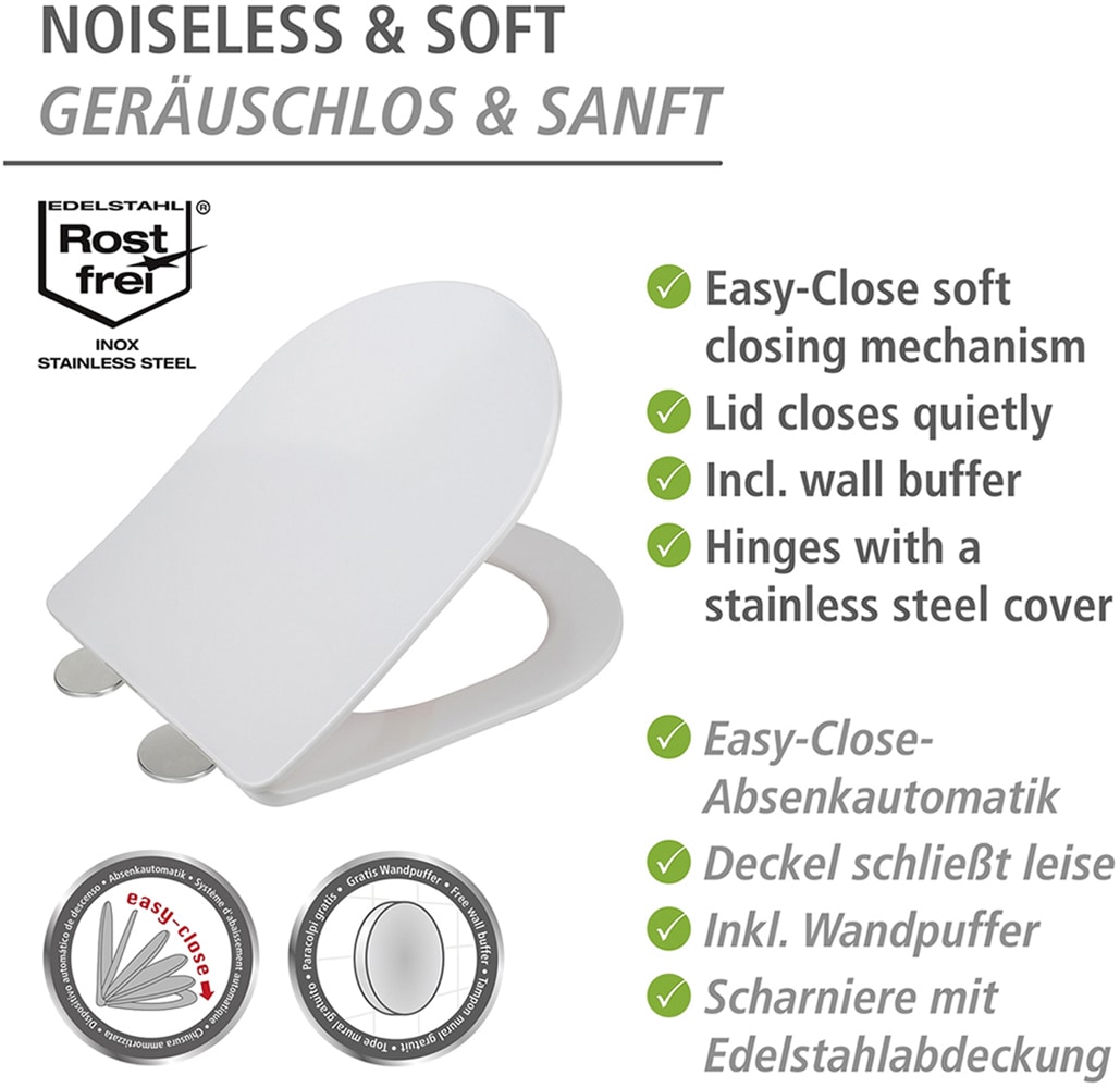 WENKO WC-Sitz »Modell Galati«, aus Duroplast, ultraflach, D-Form, mit Absenkautomatik