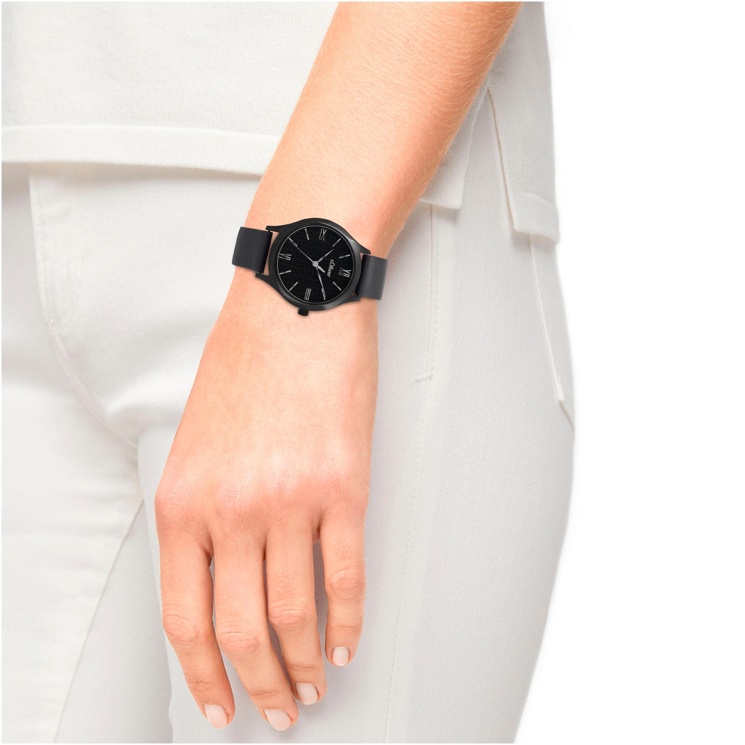 s.Oliver Quarzuhr, Armbanduhr, Damenuhr, analog, Lederarmband
