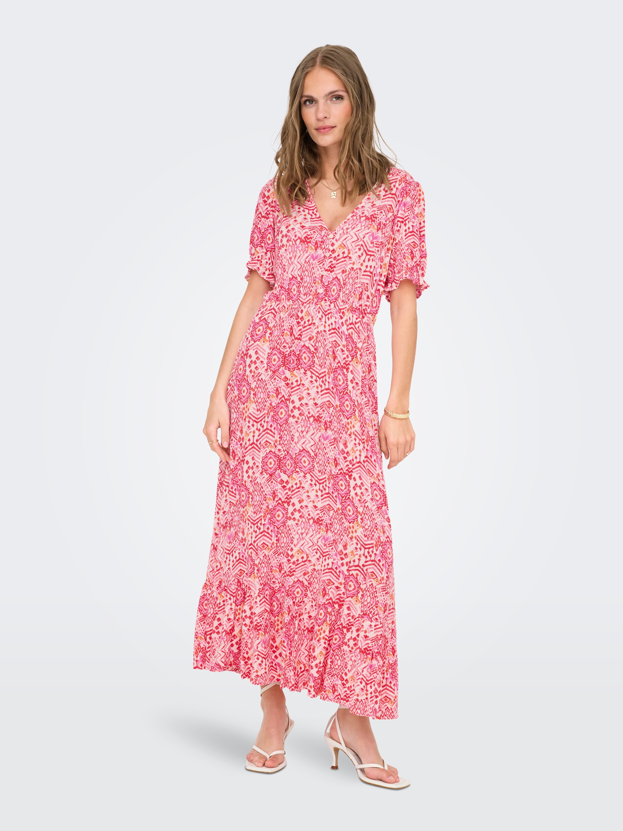 ONLY Maxikleid »ONLCHIANTI S/S LONG DRESS WVN NOOS« Viskose, regular fit
