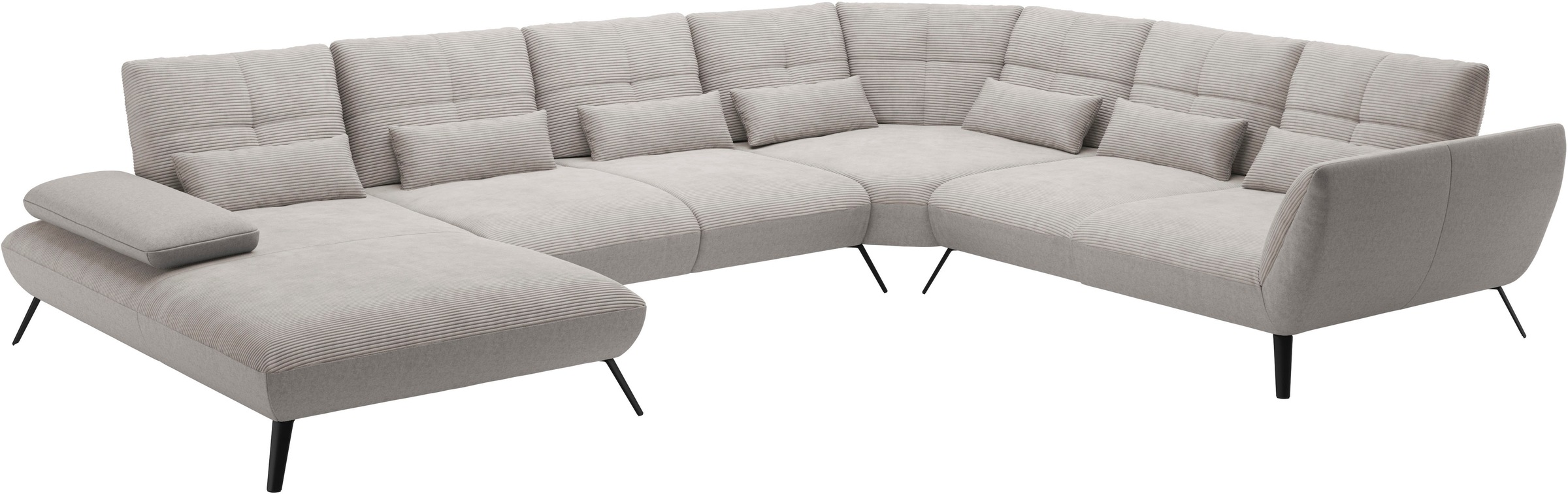 Places of Style Wohnlandschaft »Mikado U-Form«, inkl. Sitztiefenverstellung und Armteilverstellung