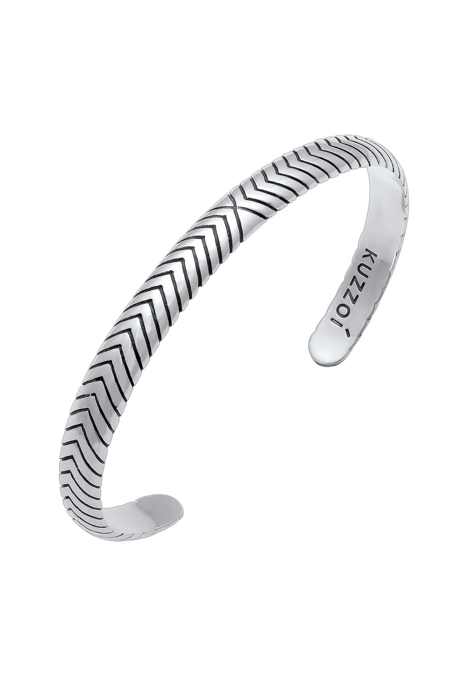 Kuzzoi Armreif »Armband Herren Armreif Oxidiert Verstellbar 925 Silber«