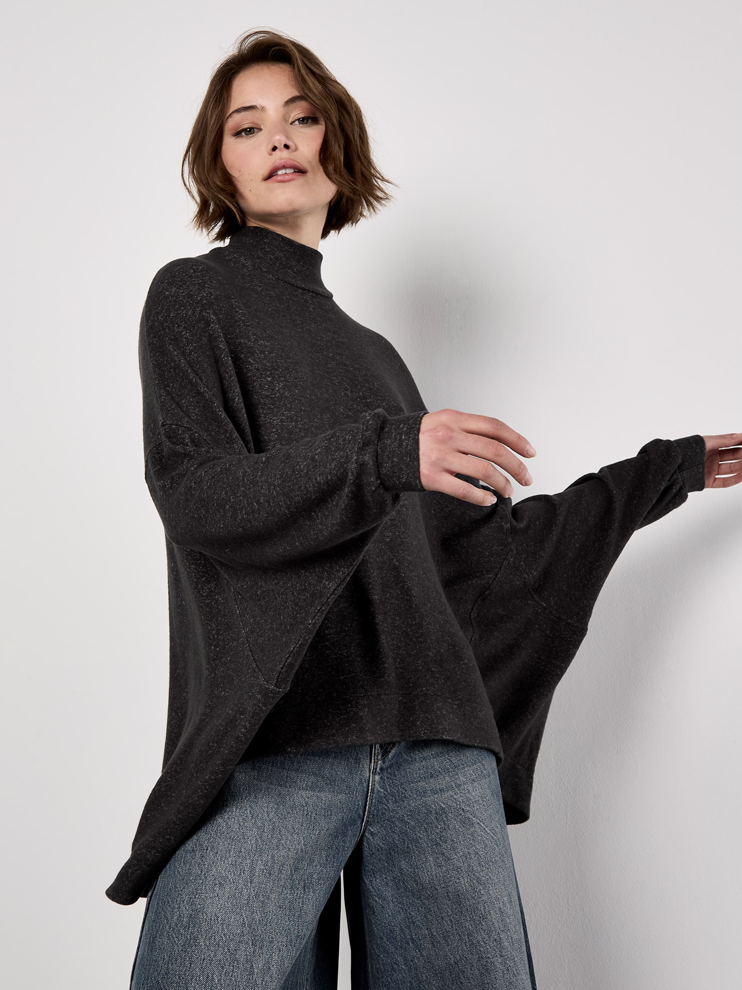 Apricot Fledermauspullover »Oversized Pullover« mit Stehkragen
