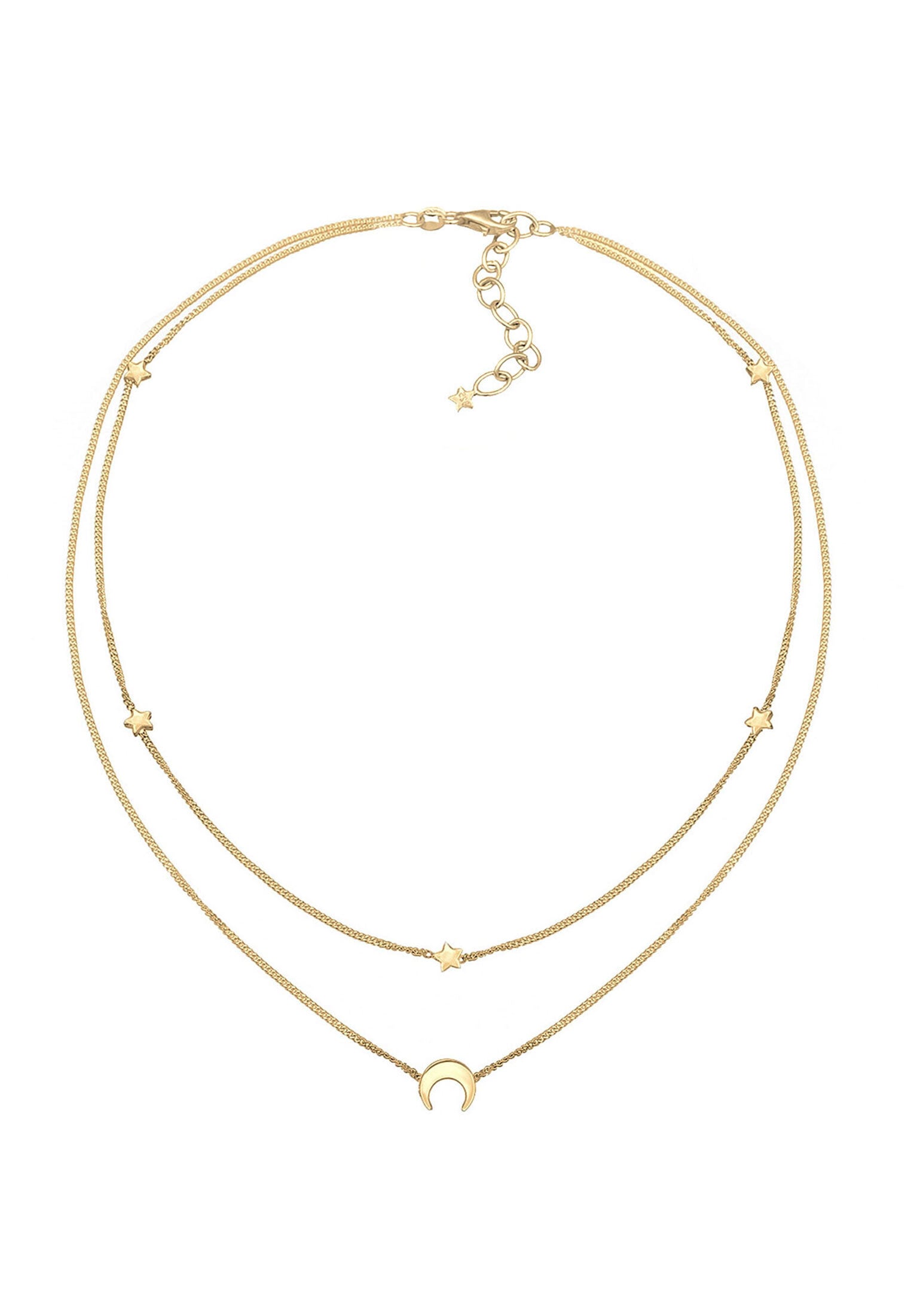Elli Choker »Halskette Choker Layer Halbmond und Sterne 925er Silber«