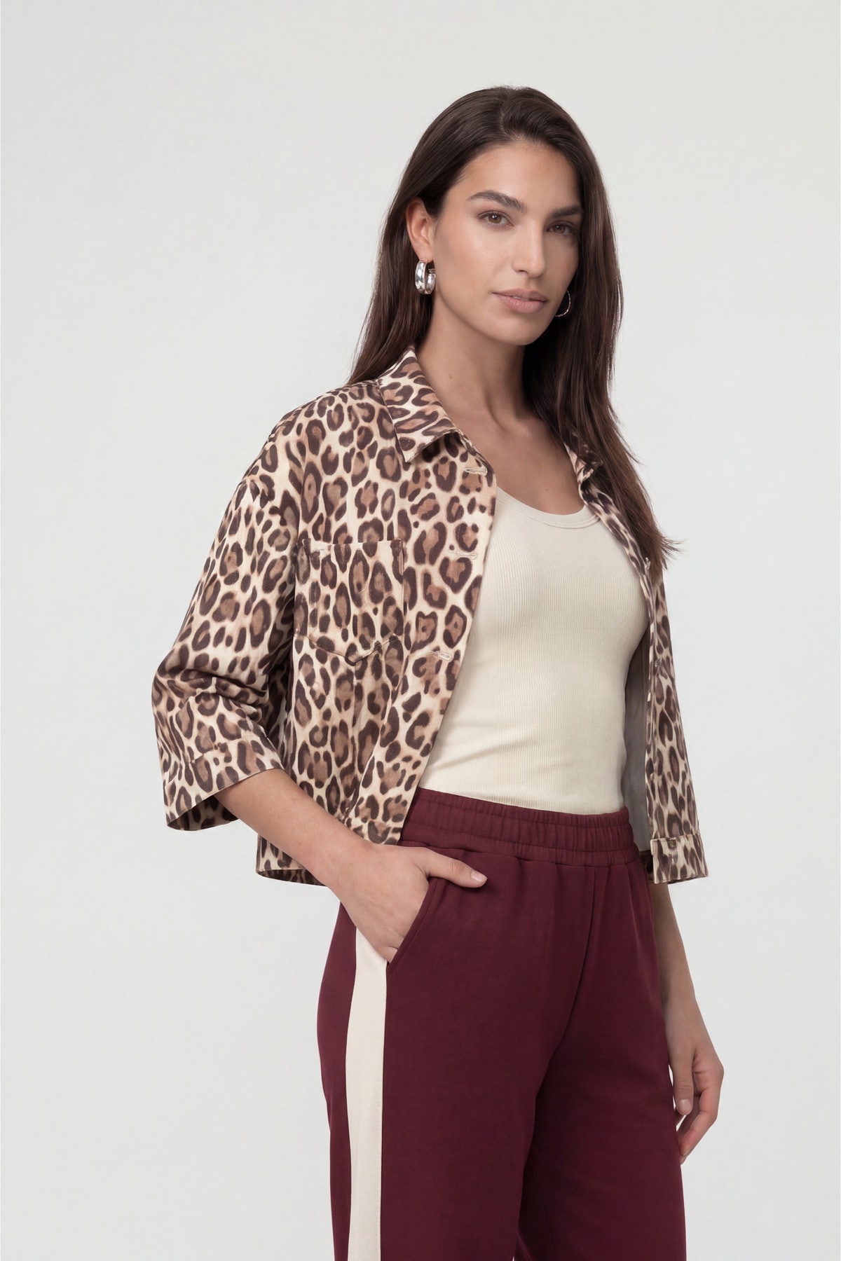 Monari Kurzjacke »Jacke Leodruck Allover« ohne Kapuze Regular fit mit Leomuster