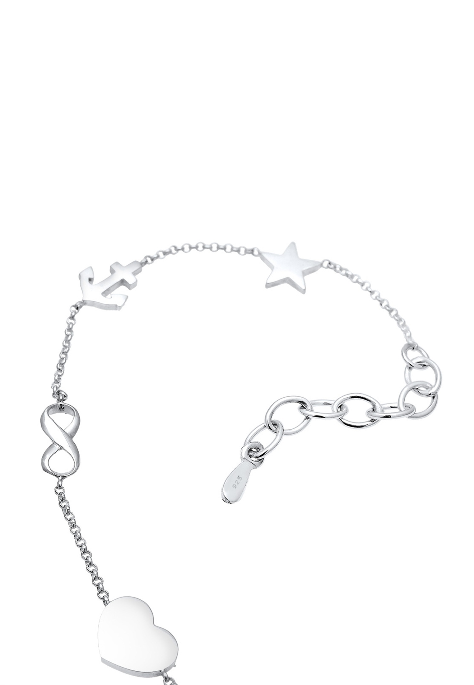 Elli Armkette »Armband Armband Kreuz Herz Infinity Anker Stern 925 Sterling Silber«