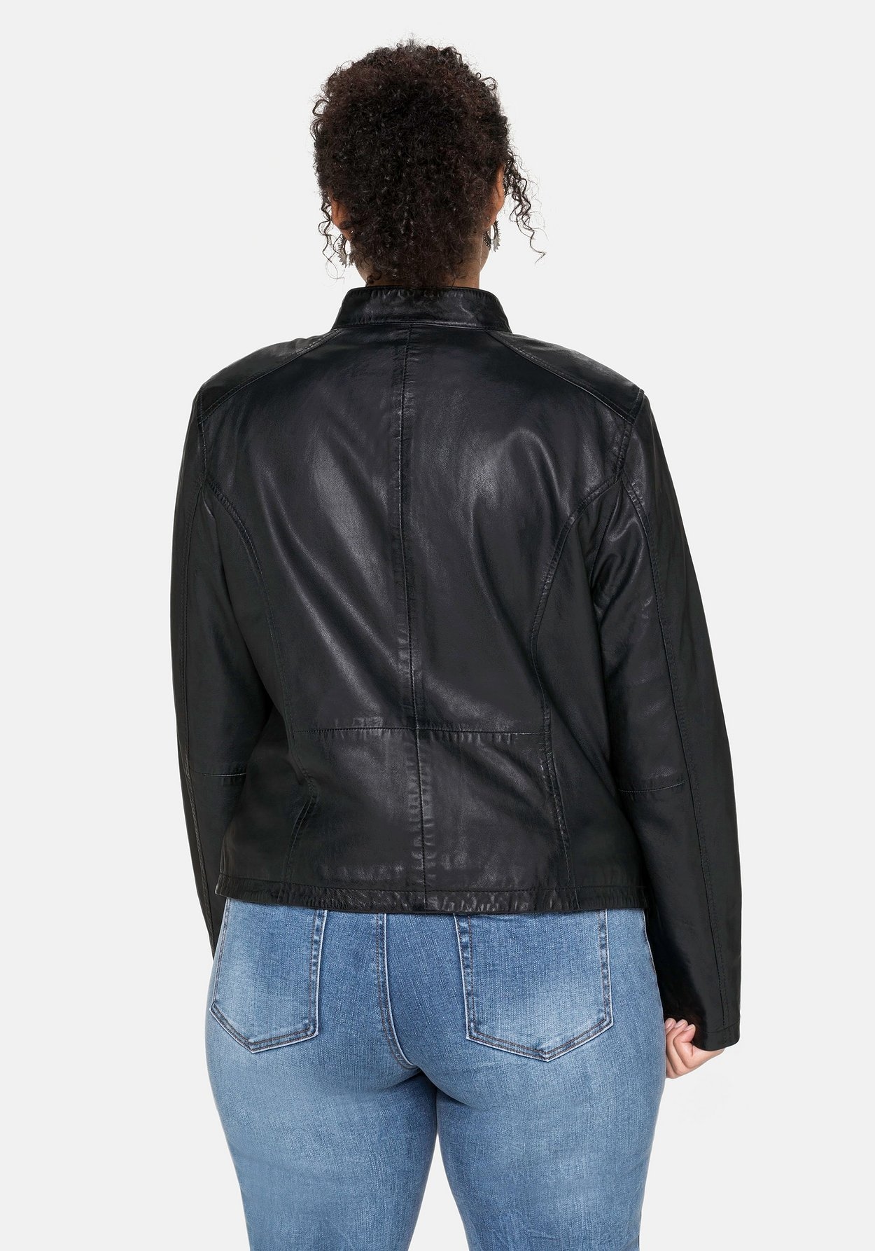 Sheego Lederjacke »Lederjacke aus Lammnappa, mit Stehkragen«