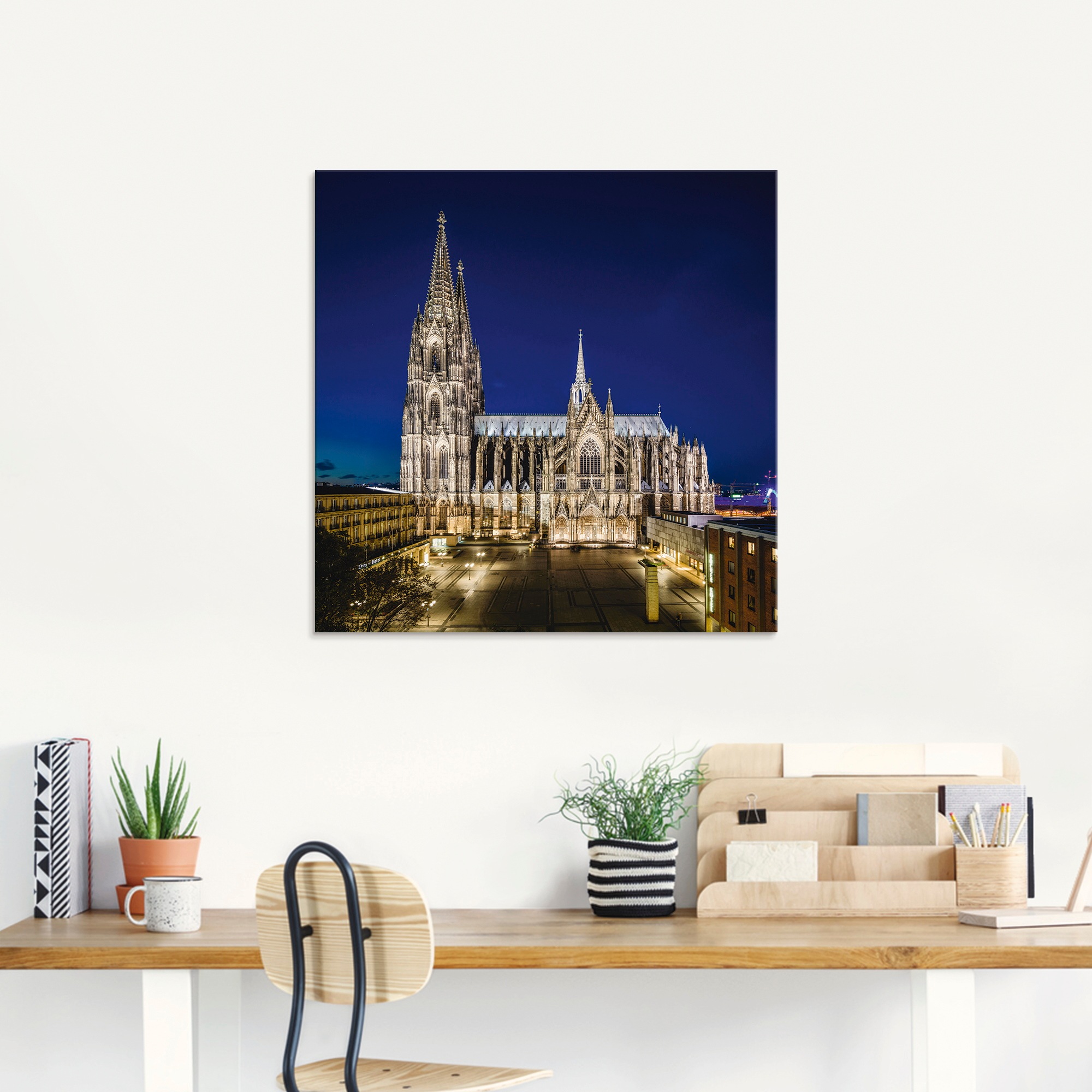 Artland Glasbild »Kölner Dom am Abend« Gebäude 1 Stk. tlg. in verschiedenen Größen