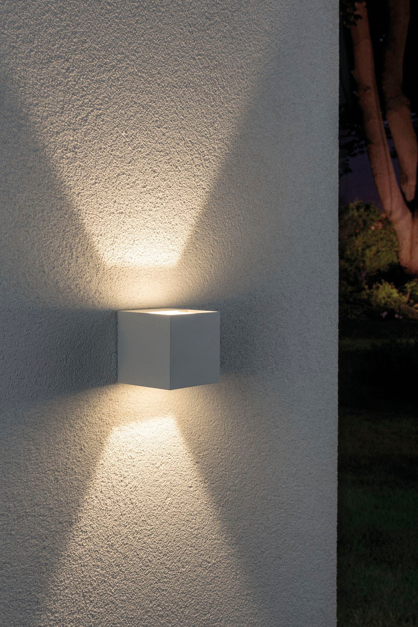 Paulmann LED Außen-Wandleuchte »Outdoor 230V Cybo LED 2x3,5W 230V IP65 eckig 80x80mm Grau Aluminium«, 2 flammig, Outdoor 230V Cybo LED 2x3,5W 230V IP65 eckig 80x80mm Aluminium