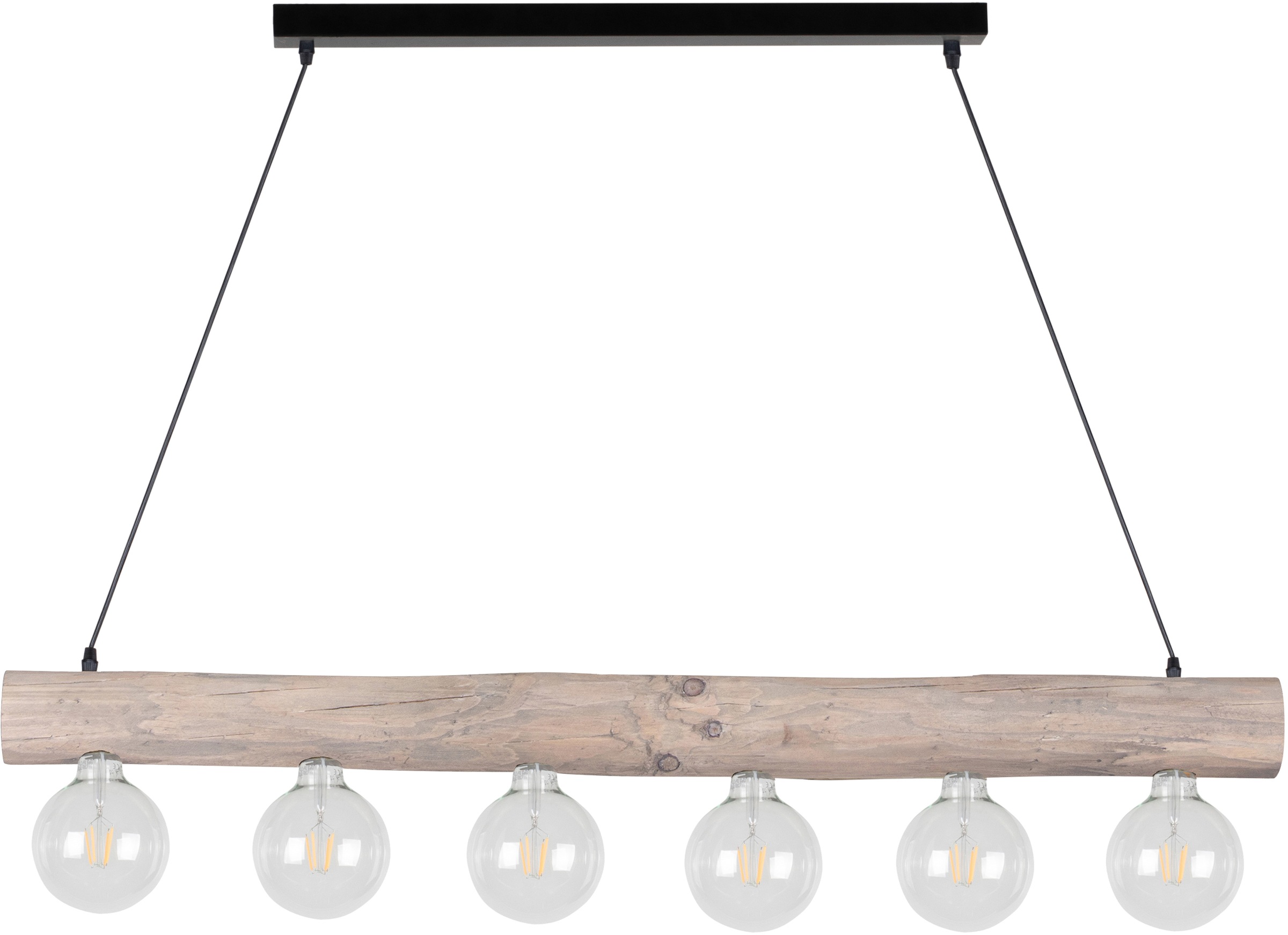 SPOT Light Pendelleuchte »TRABO SIMPLE«, E27, Hängeleuchte, Holzbalken aus massivem Kiefernholz Ø 8-12 cm,Holz grau gebeizt, Passende LM E27/exklusive, Made in Europe