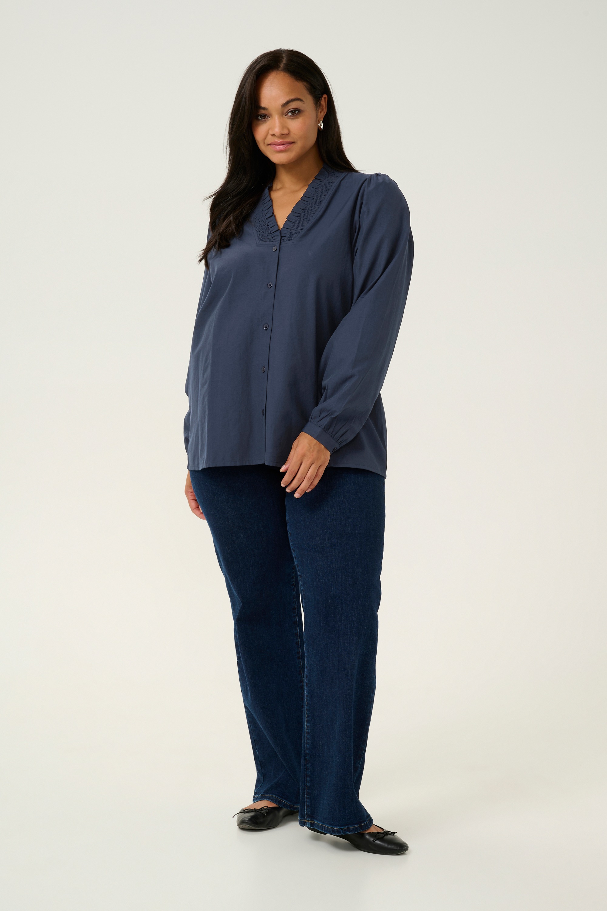 KAFFE Langarmbluse »Damen Bluse langarm KAmaia«
