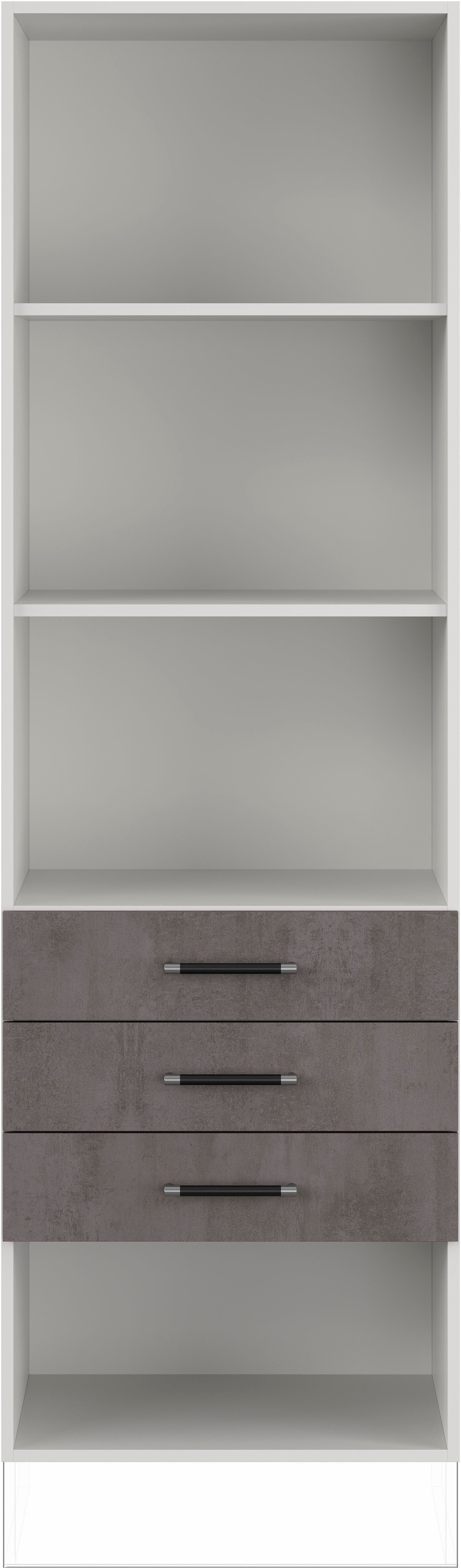 IMPULS KÜCHEN Seitenschrank »"Prag", Breite/Höhe: 60/190,7 cm, mit Soft-Close« vormontiert, mit Schubkästen, mit verstellbaren Fachböden