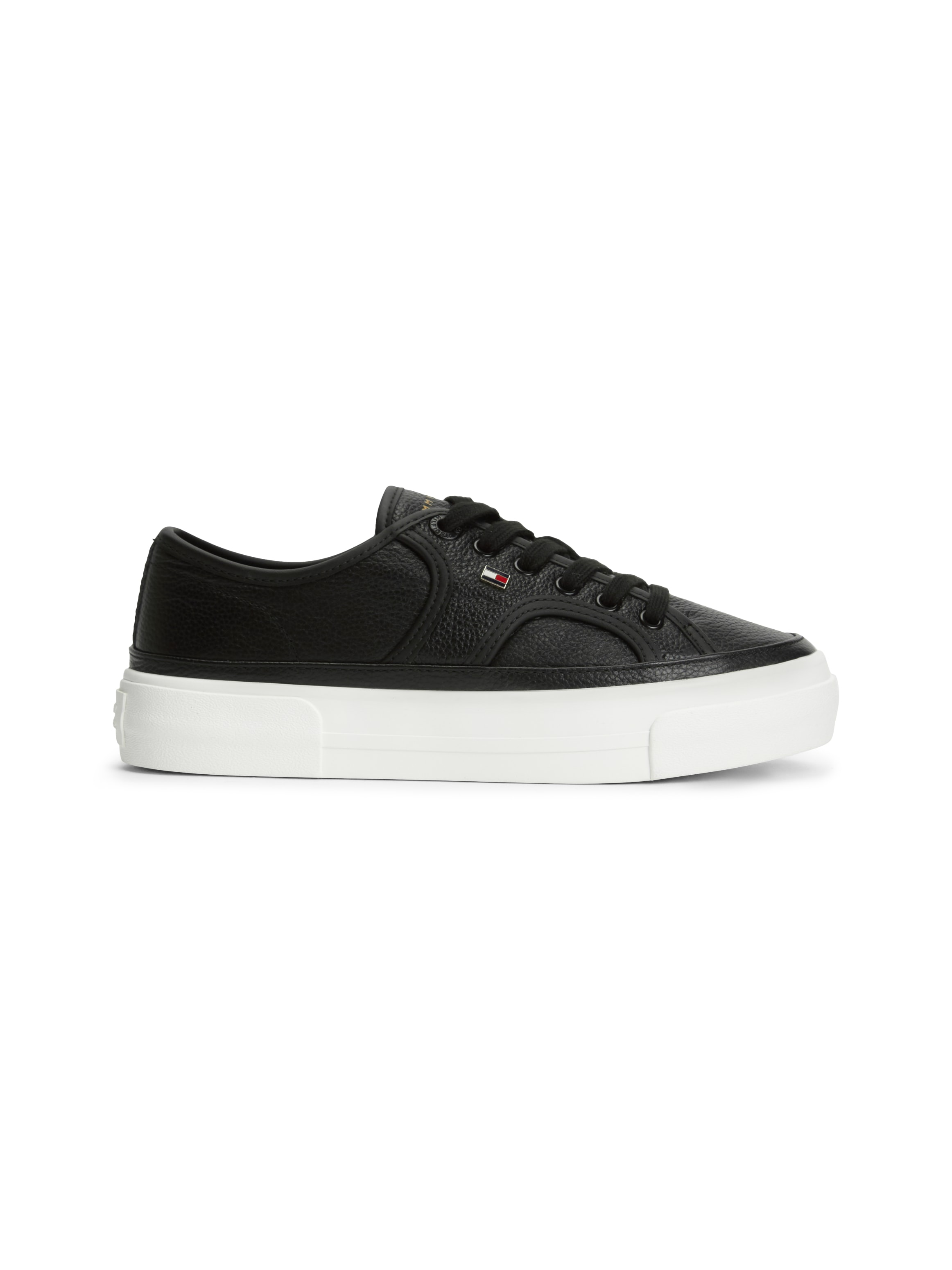 Tommy Hilfiger Plateausneaker »PLATFORM VULC SNEAKER PIPING LTR«  Freizeitschuh, Halbschuh, Schnürschuh mit seitlichem Flaggen-Element