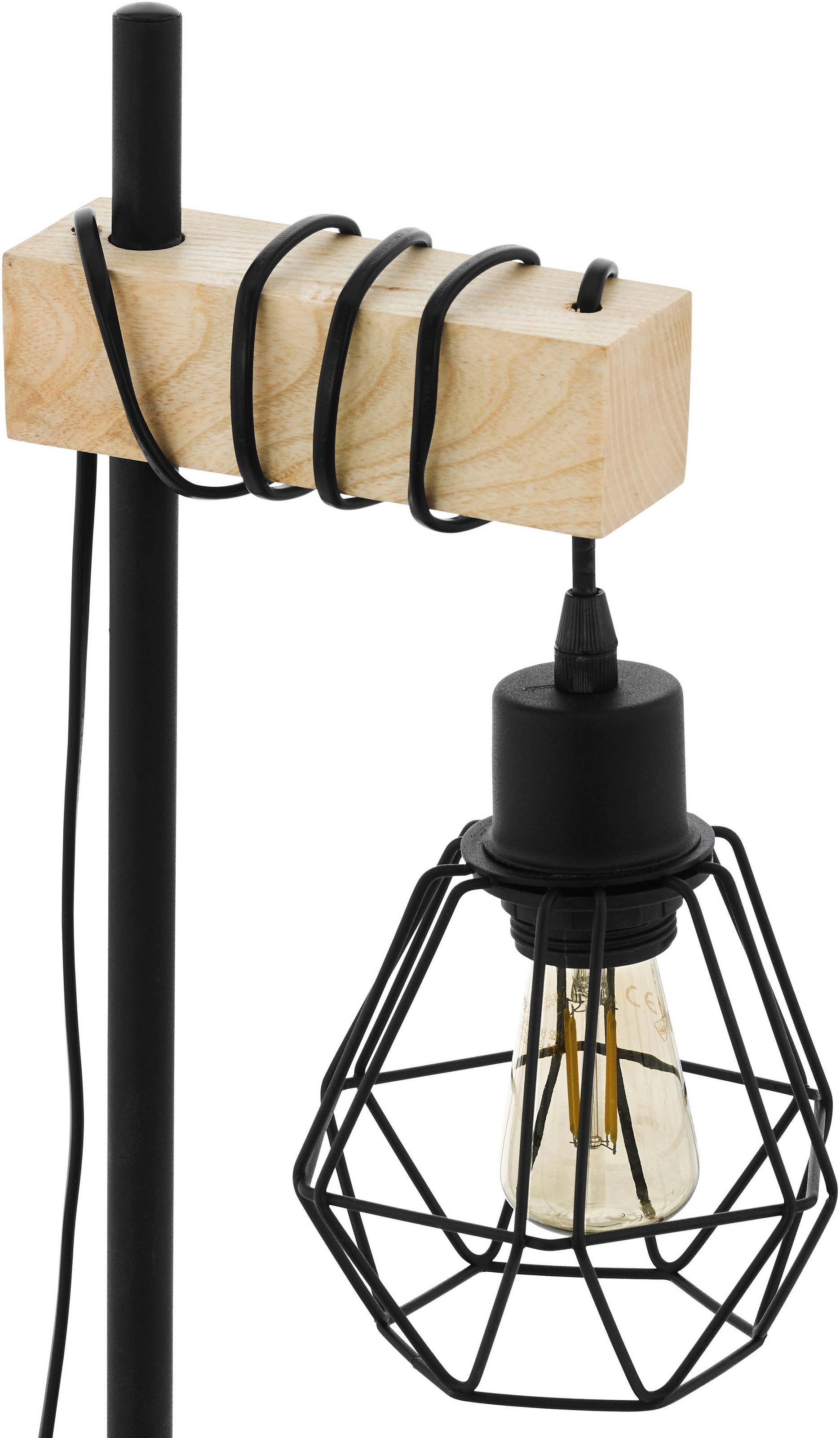 EGLO Tischleuchte »TOWNSHEND 5«, 1 flammig, Leuchtmittel E27 | ohne Leuchtmittel, Vintage Tischlampe, Retro Lampe, Nachttischlampe, Fassung: E27