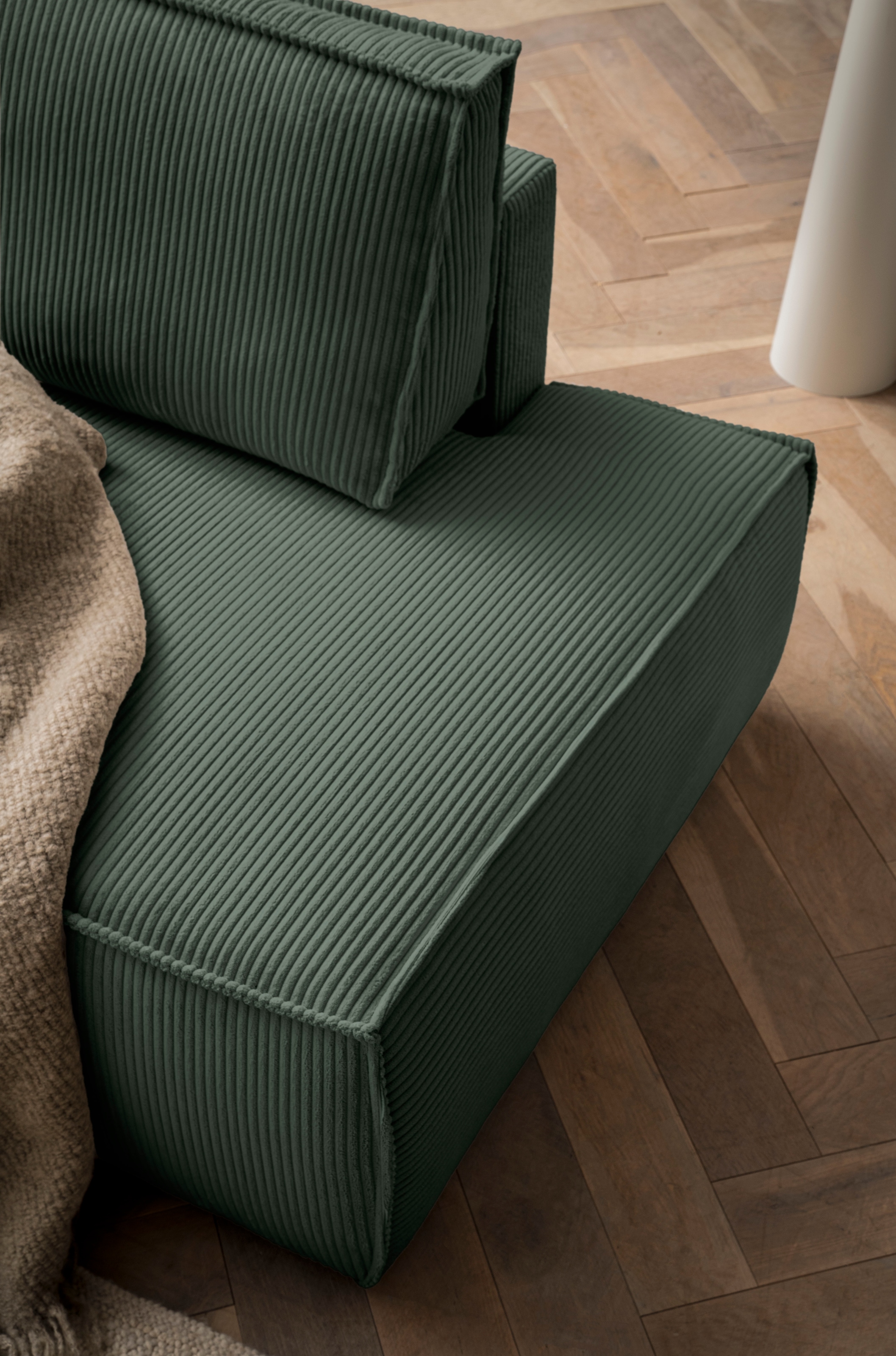 Home affaire Ecksofa »SHERWOOD, Schlafsofa in L-Form offen (275cm), Cord, Leinenoptik«, Schlaffunktion und Bettkasten, Kedernaht, hoher Sitz- & Liegekomfort