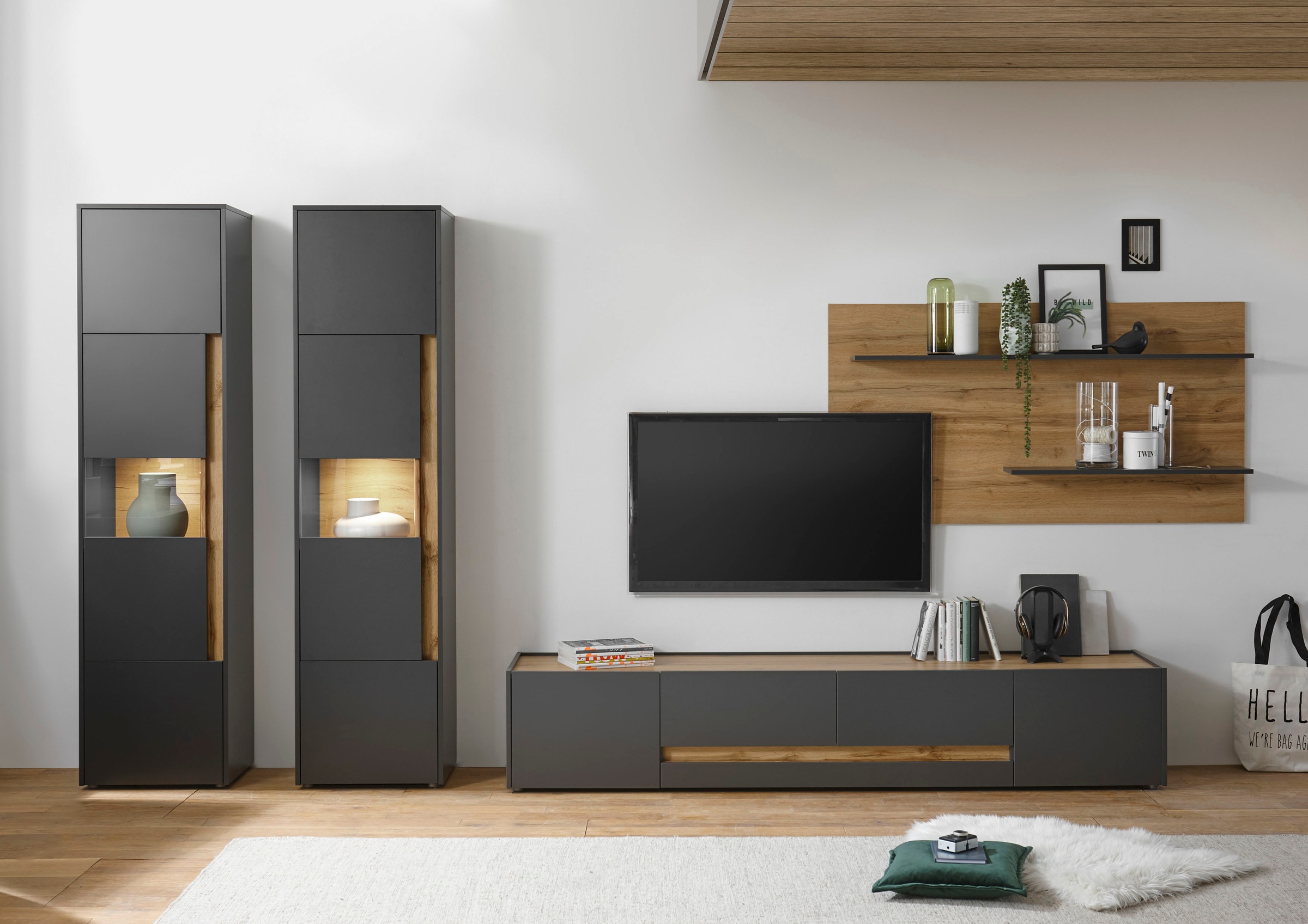 INOSIGN Wohnwand »CiTY Kombi 21«, (Set, 4 tlg.), Breite ca. 400 cm