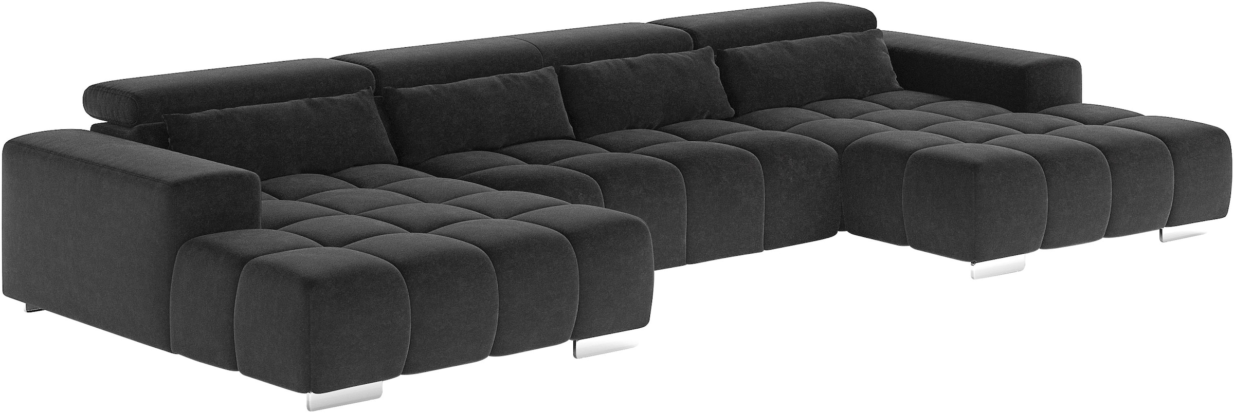 COTTA Wohnlandschaft »Orion U-Form, B: 400 cm« Kopfteilverstellung & 4 Kissen, optional elektr. Sitztiefenverstellung
